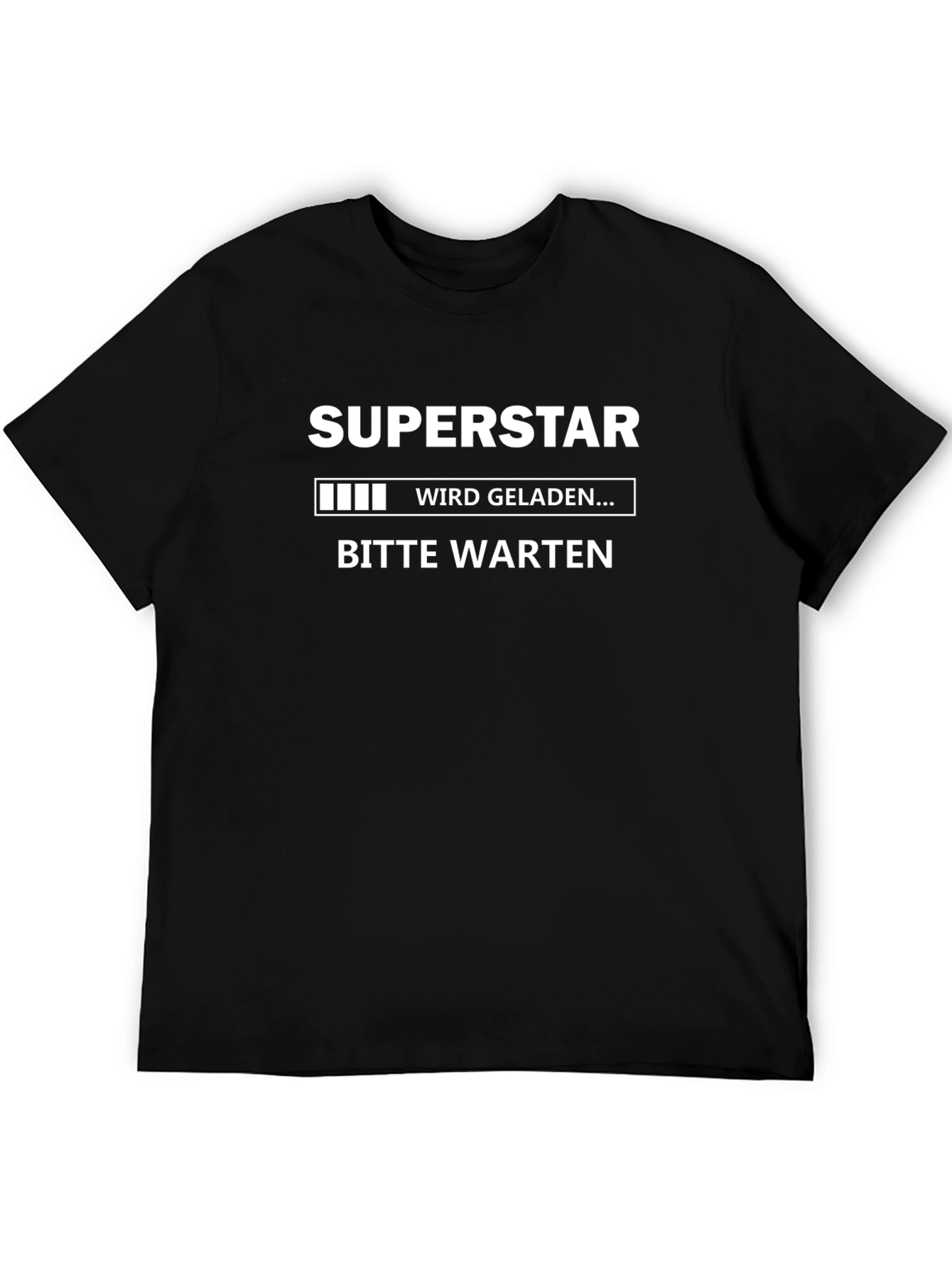 Black Superstar Loading Funny Black T-Shirt view 5