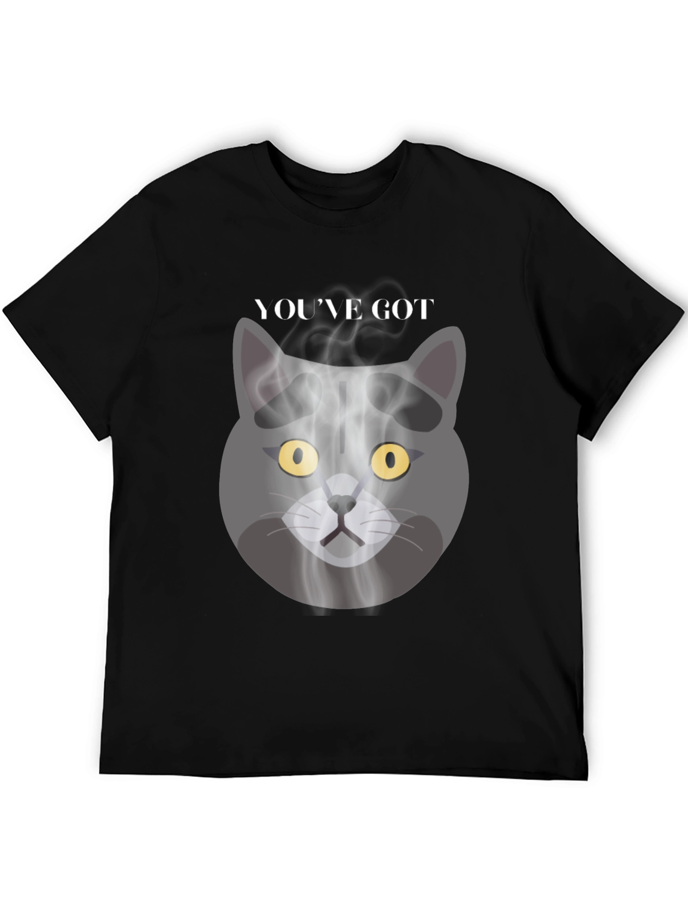 Black Smoky Cat Graphic Tee - You've Got Mail Vibes view 5