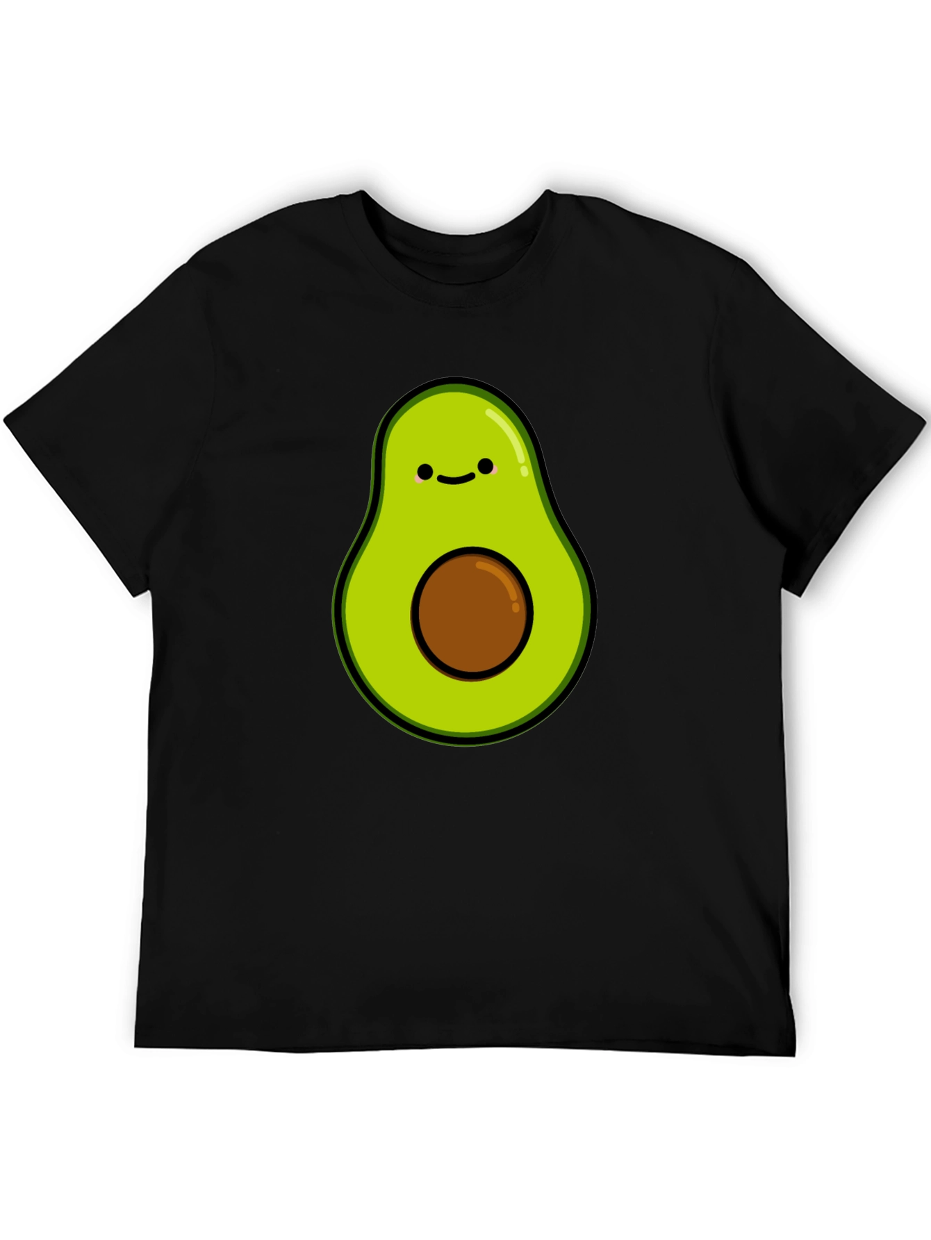 Black Cute Avocado Graphic T-Shirt - Black view 5