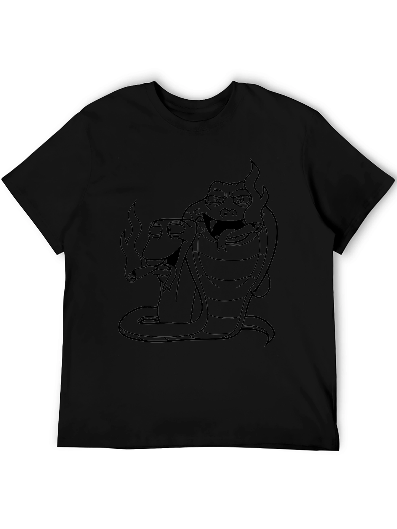 Black Smoking Snakes Graphic Tee - Cool Design view 5