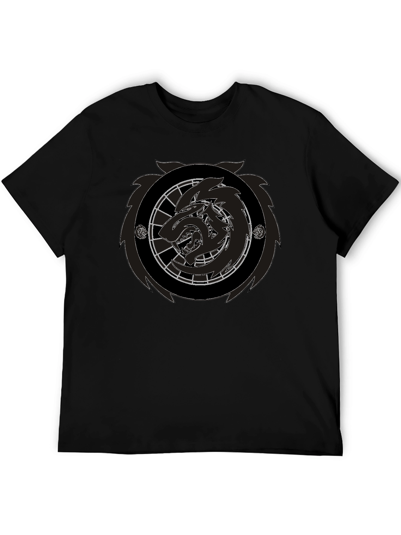 Black Black Wolf Emblem Graphic Tee - Men's Fashion view 5