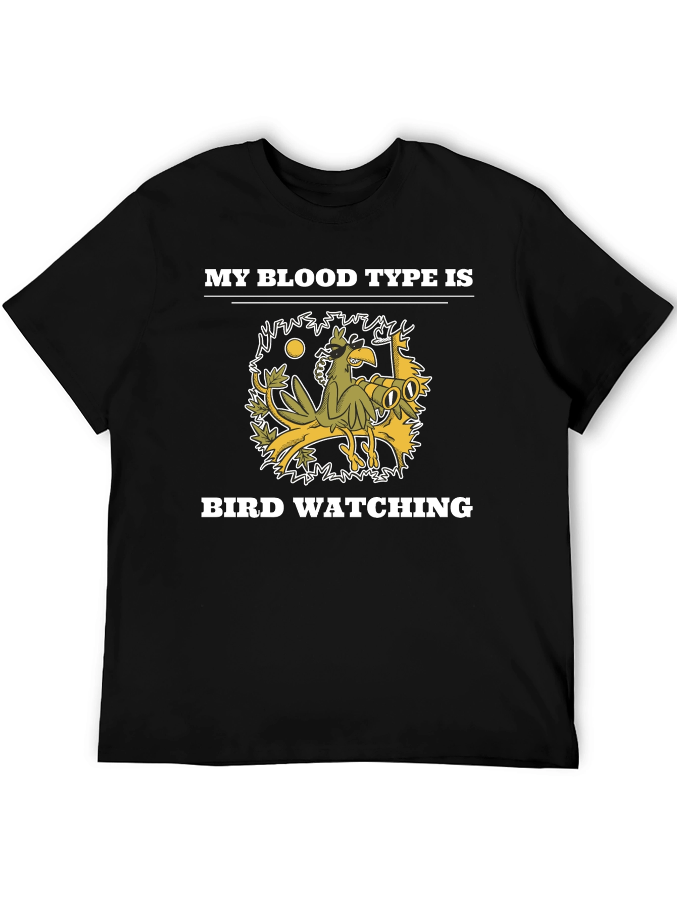 Black Bird Watching Blood Type Graphic T-Shirt view 5