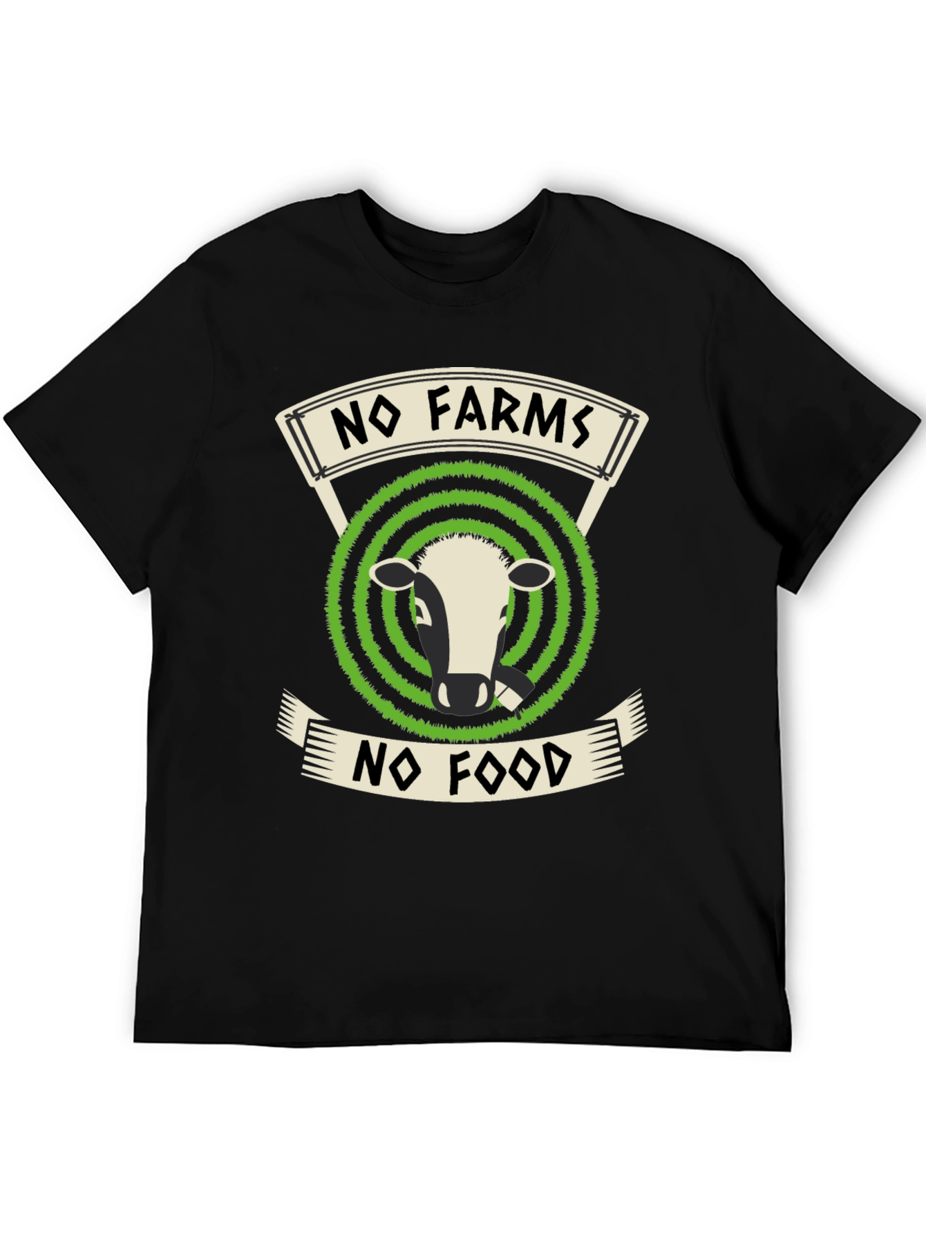 Black No Farms No Food Graphic Tee view 5