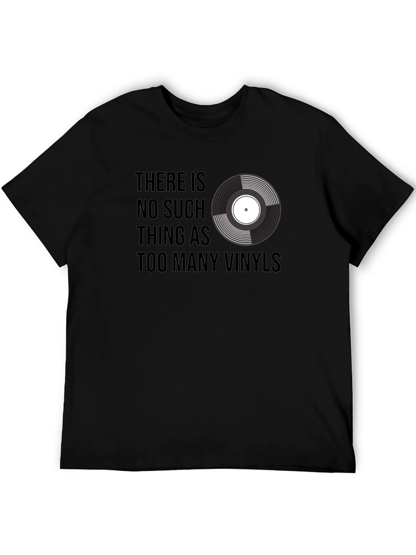 Black Vinyl Record T-Shirt - Music Lover Tee view 5