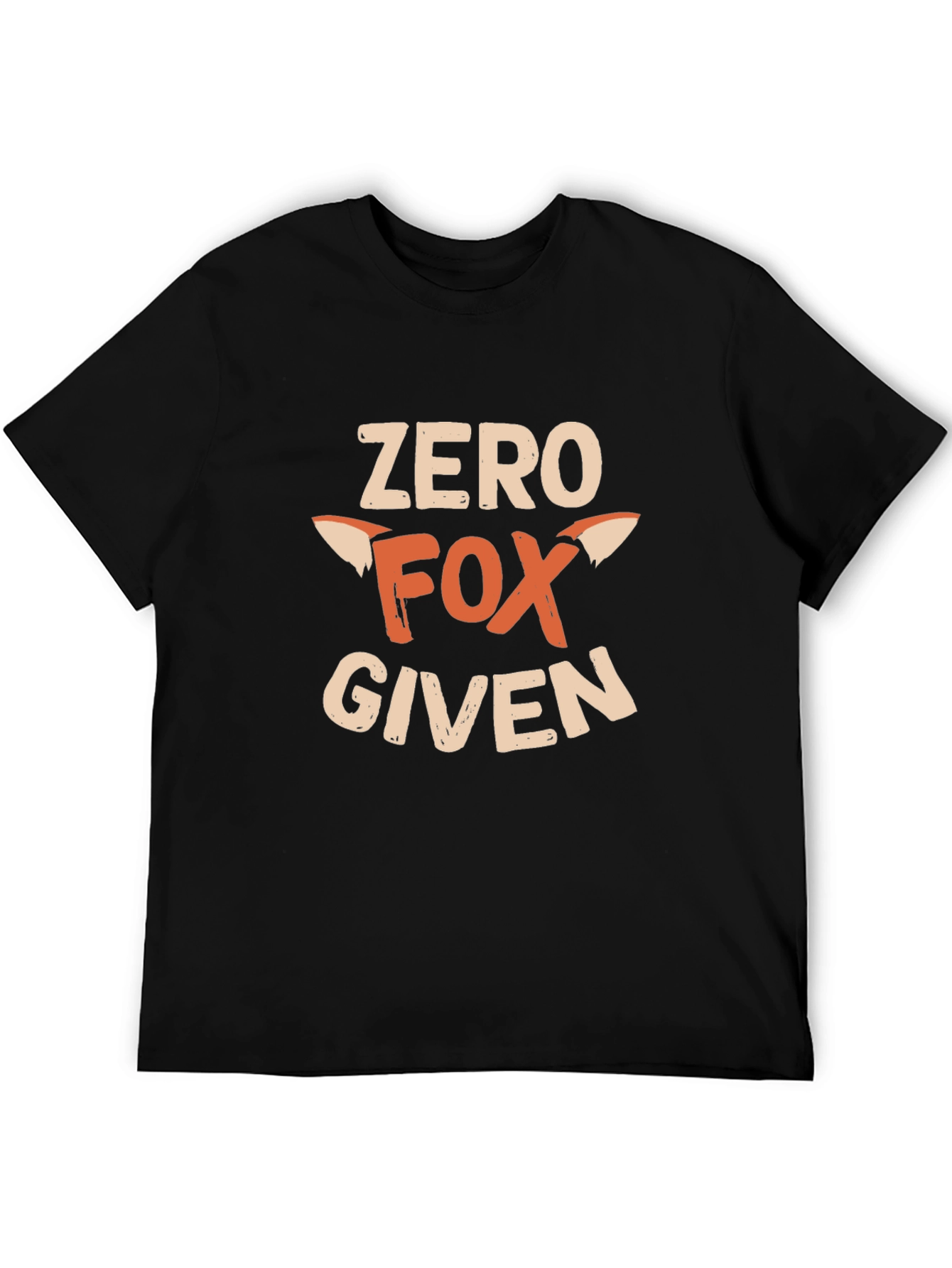 Black Zero Fox Given Graphic T-Shirt -  Funny Animal Tee view 5