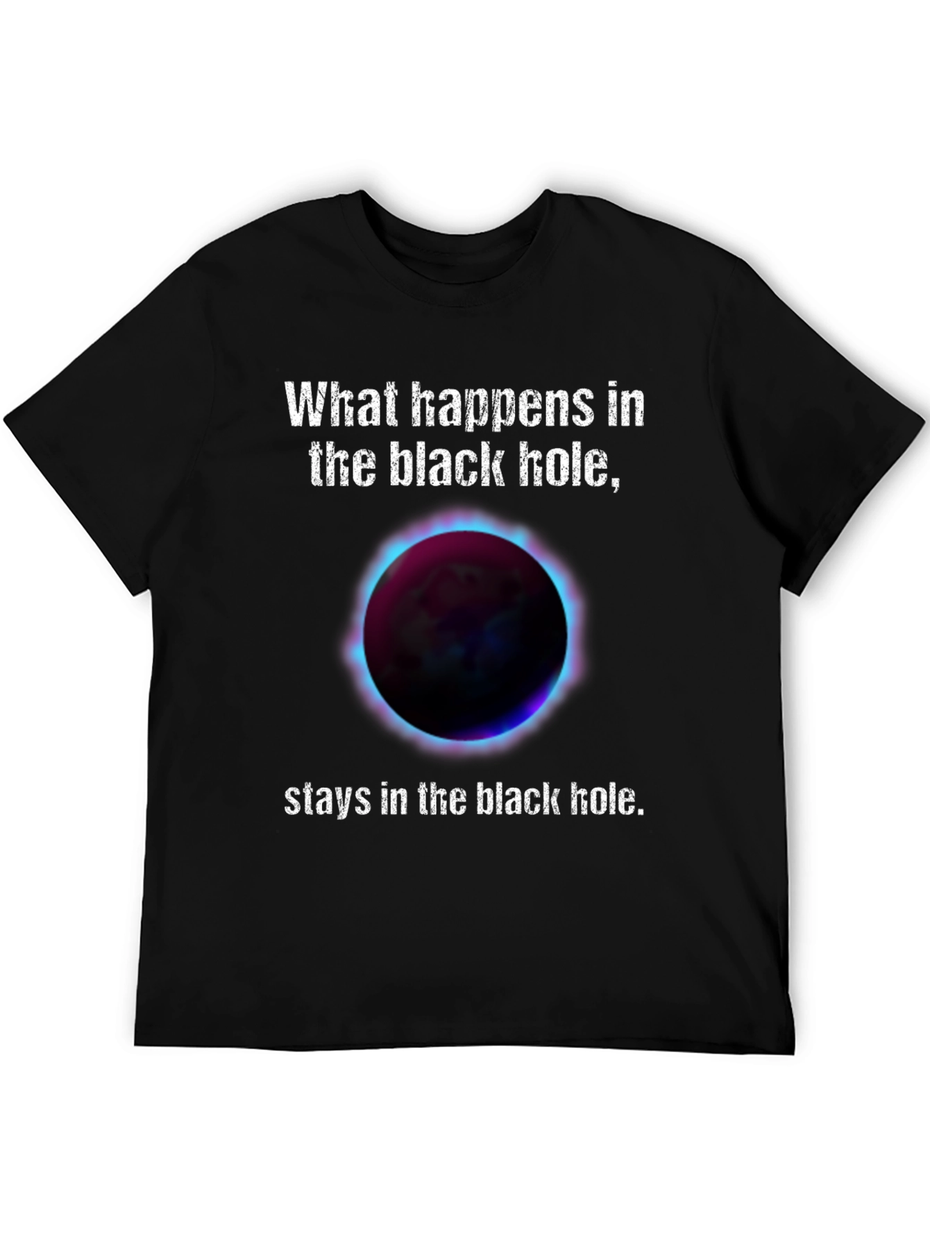 Black Black Hole Graphic T-Shirt - Space Humor Tee view 5