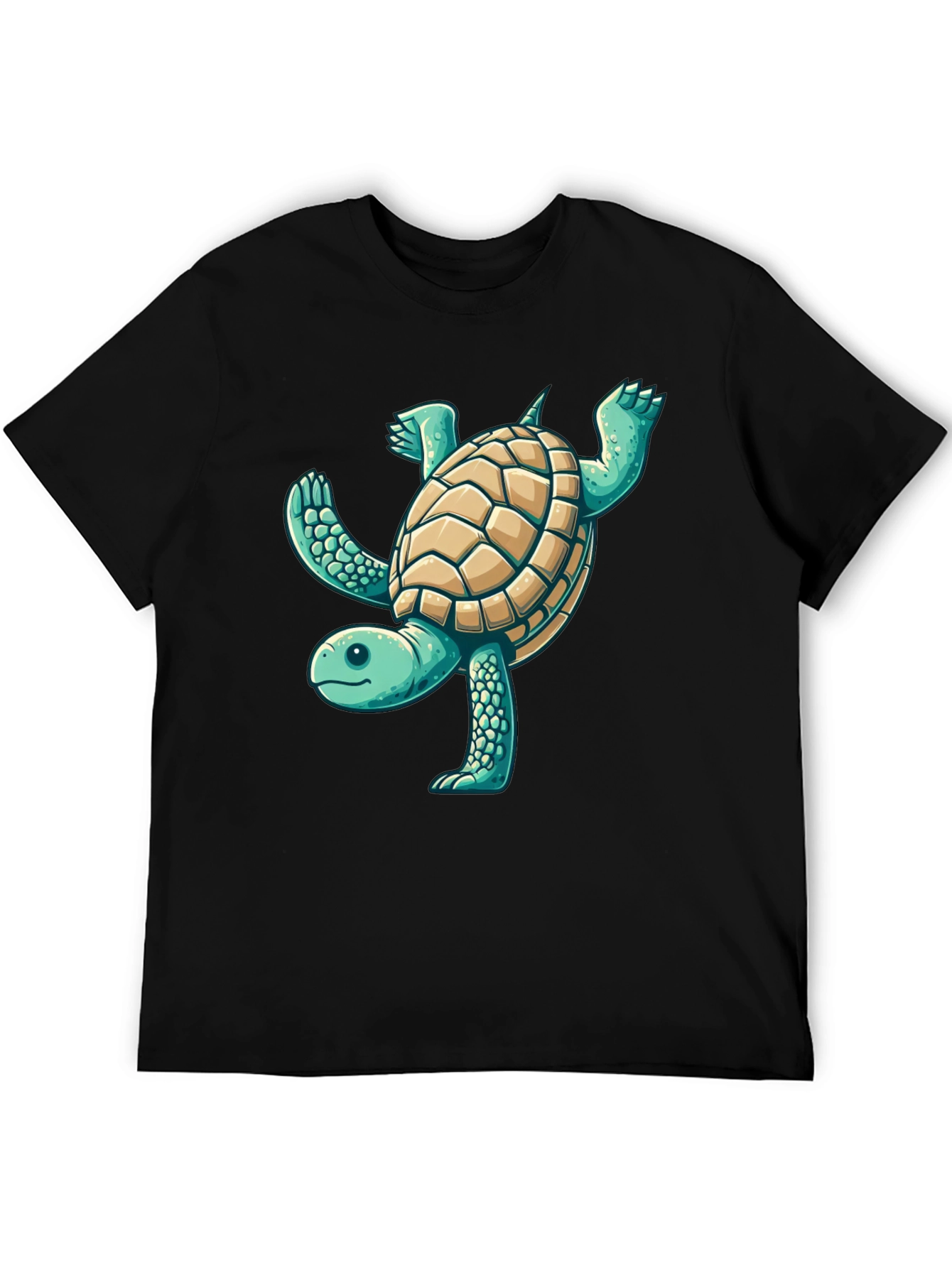 Black Fun Turtle Graphic Black T-Shirt view 5