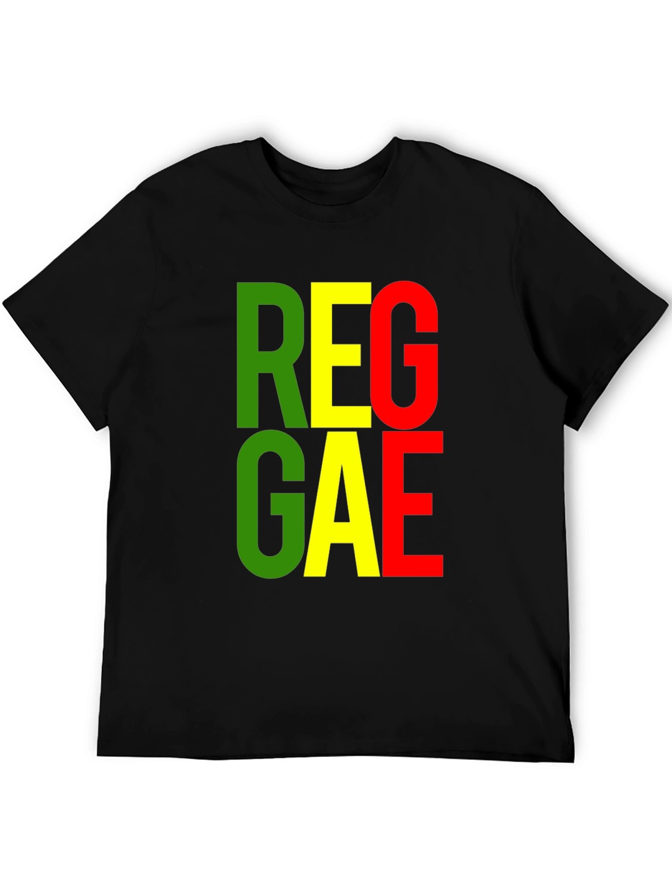 Black Reggae Graphic Tee - Black Cotton T-Shirt view 5