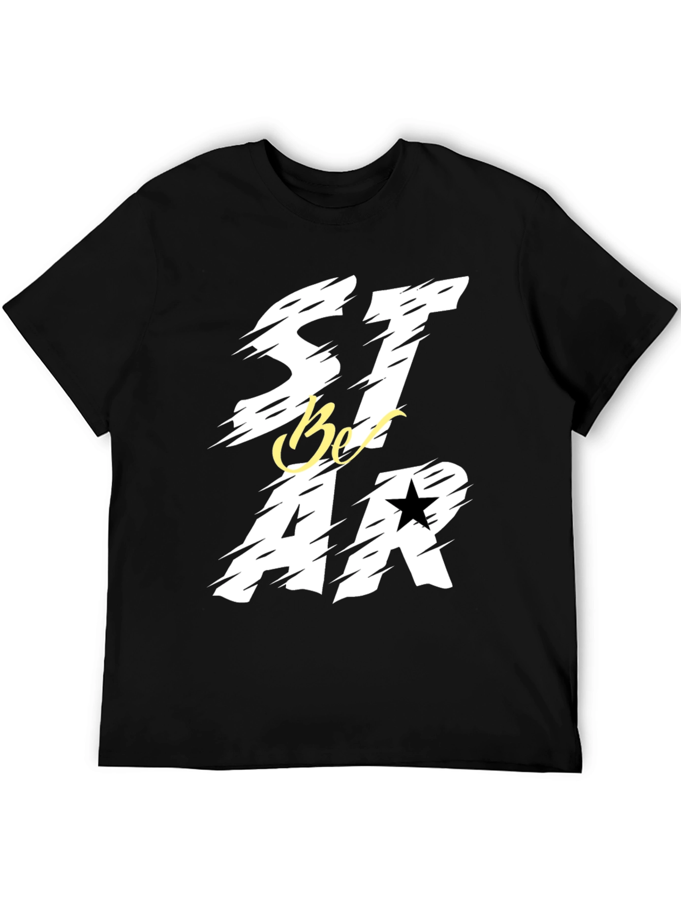 Black Be a Star Graphic Print Black T-Shirt view 5