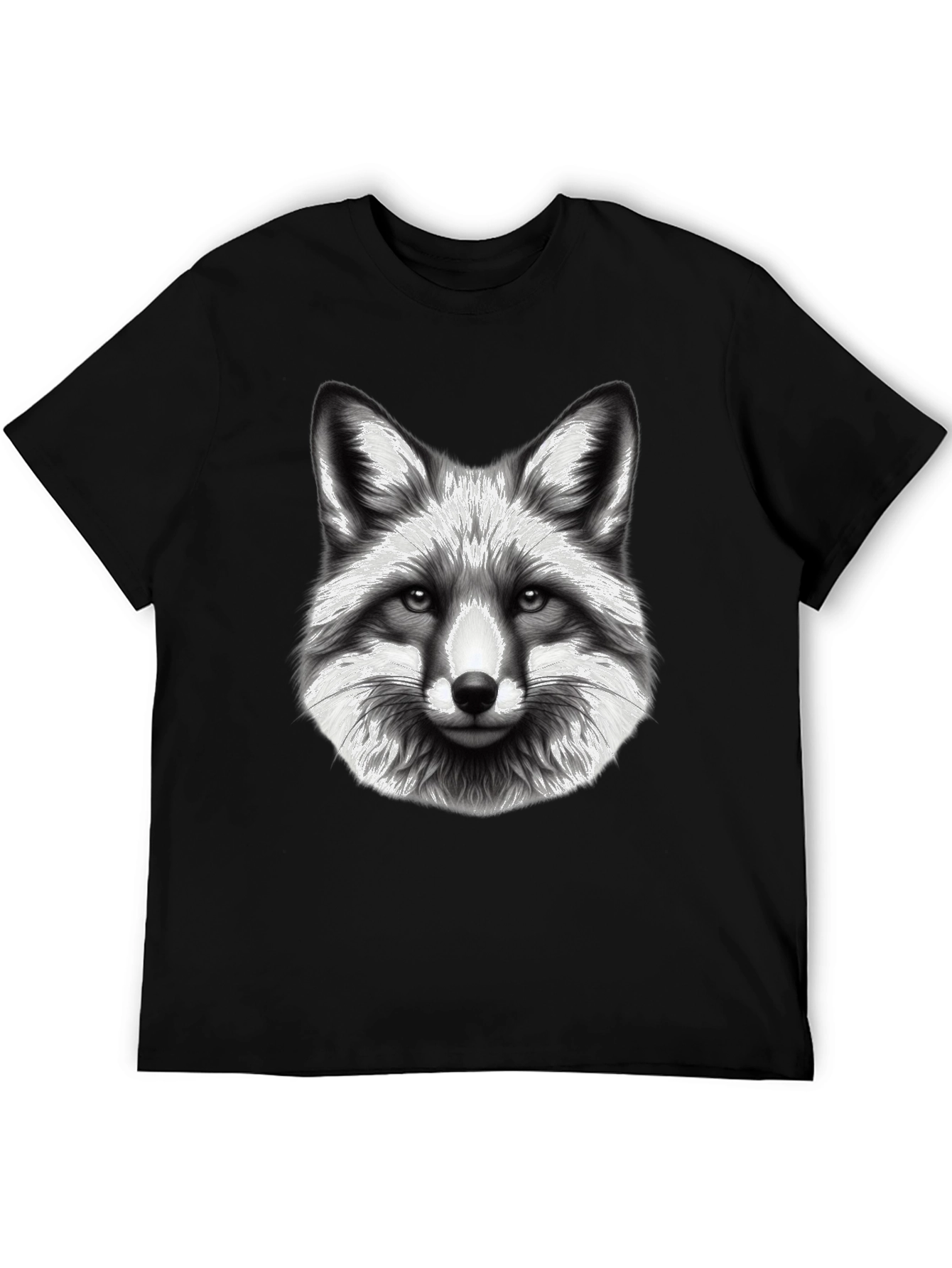 Black Fox Graphic Tee - Black Cotton Blend T-Shirt view 5