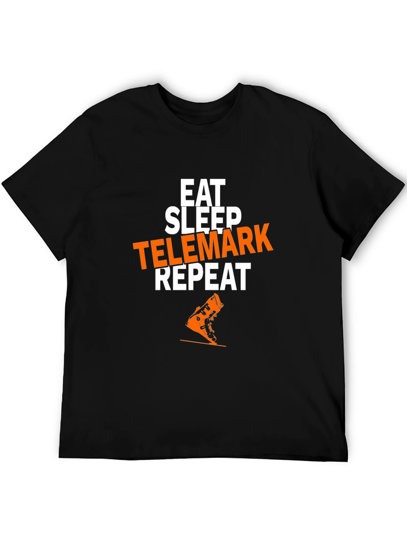 Black Eat Sleep Telemark Repeat T-Shirt view 5