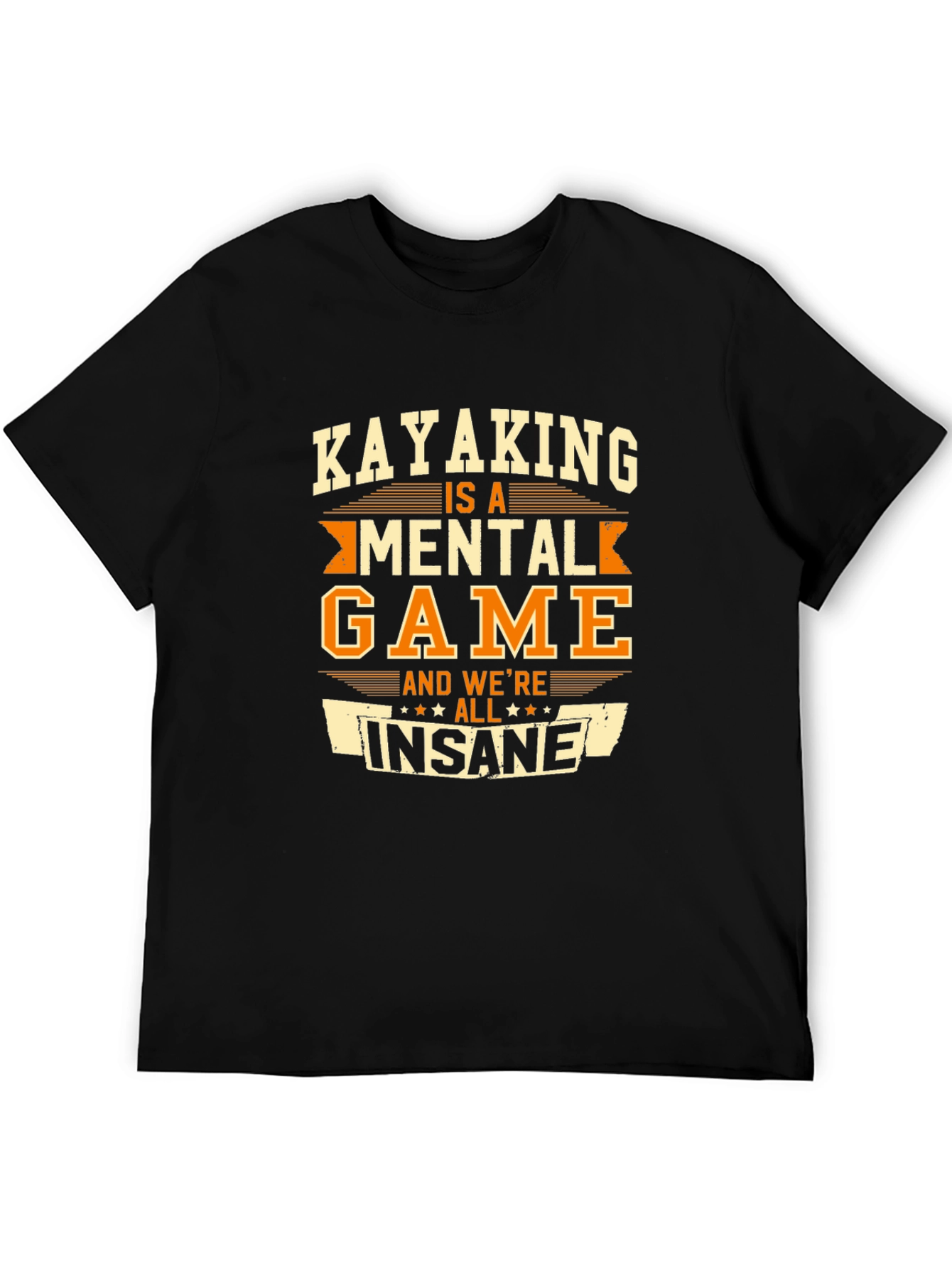 Black Kayaking Mental Game T-Shirt view 5