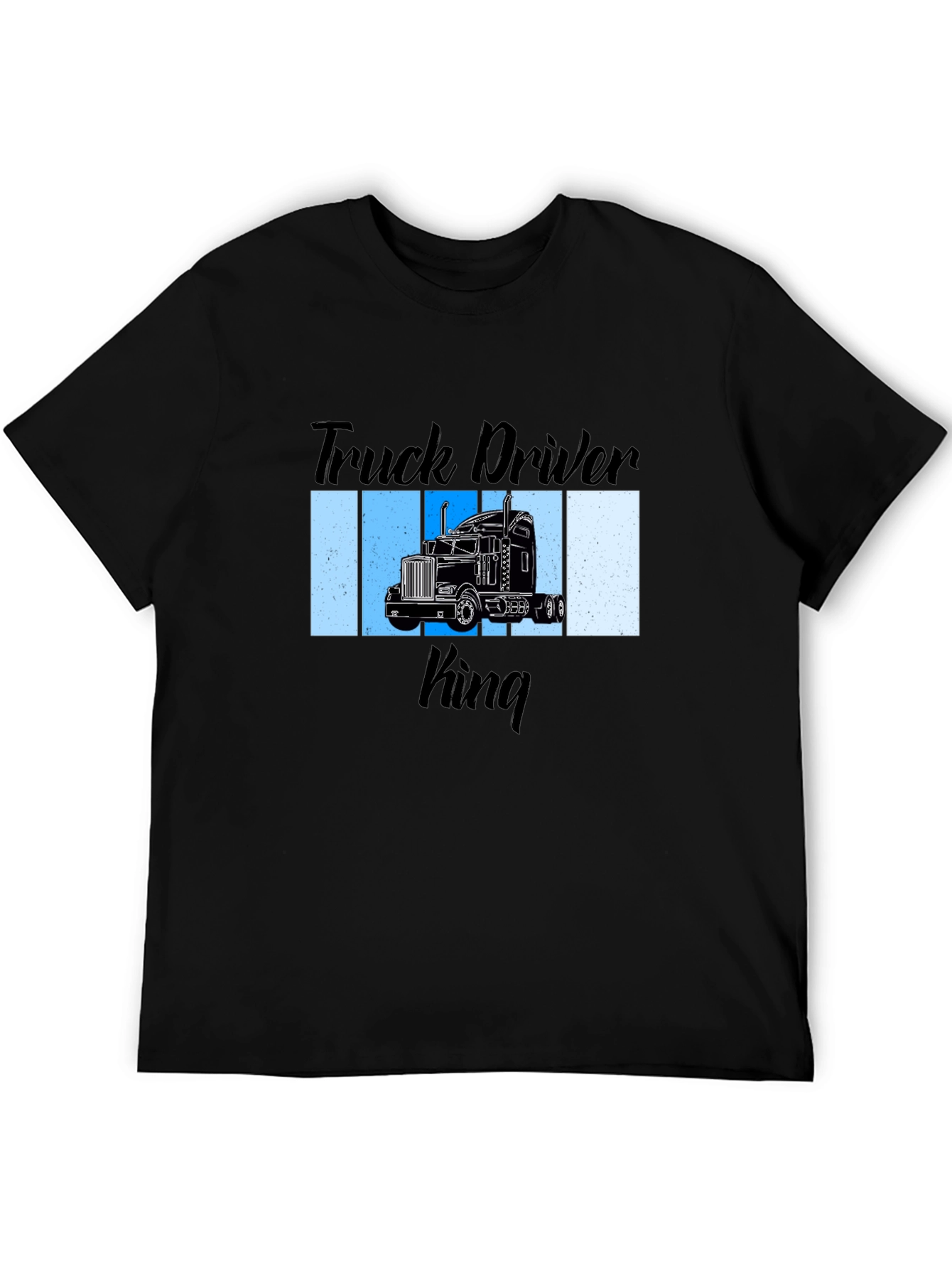 Black Truck Driver King Graphic T-Shirt view 5