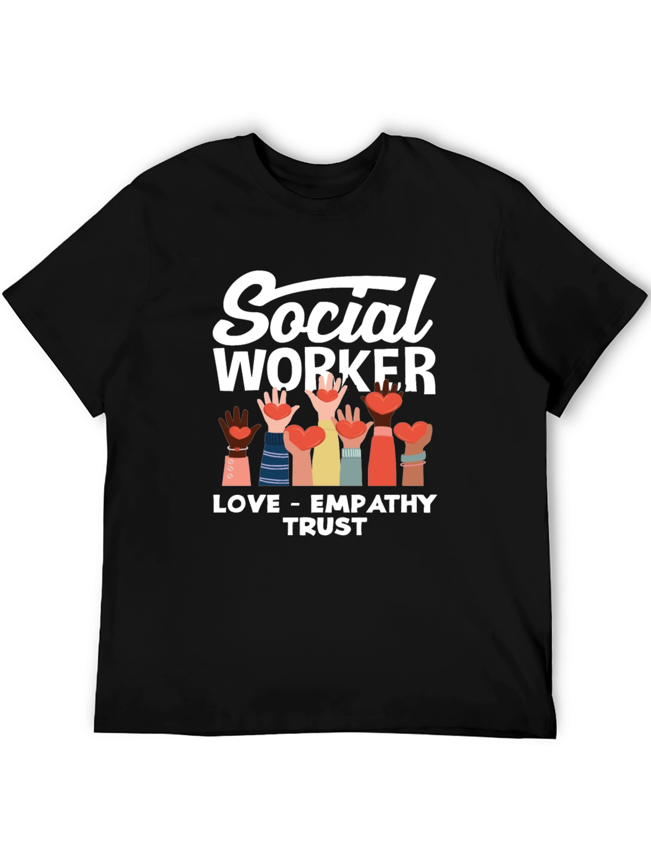 Black Social Worker Love Empathy Trust T-Shirt view 5
