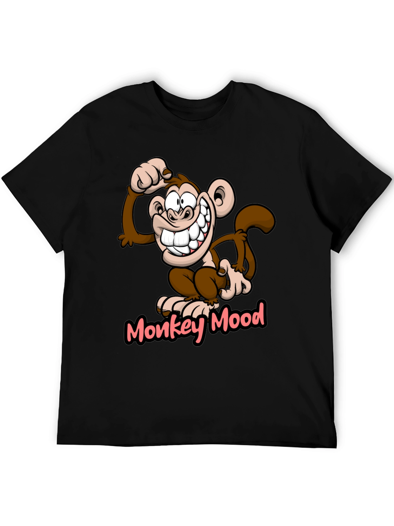 Black Monkey Mood Graphic T-Shirt - Fun Novelty Tee view 5
