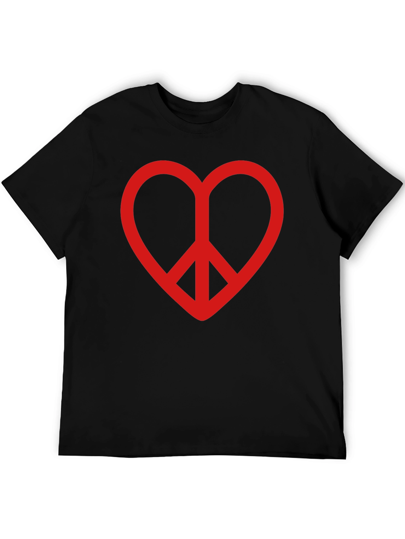 Black Heart Peace Sign Graphic Tee - Black view 5