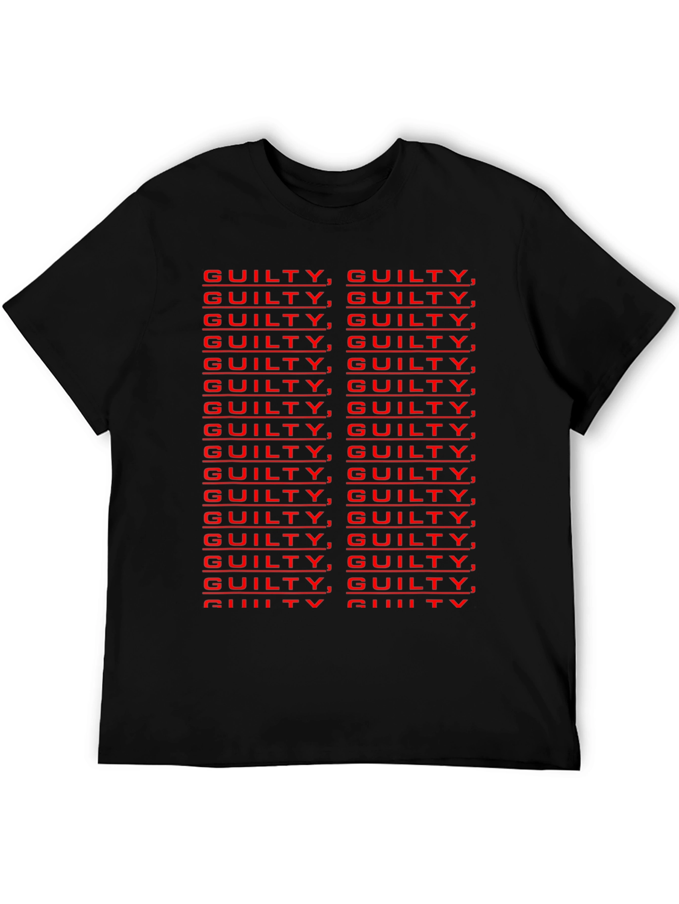 Black Guilty Repeated Graphic T-Shirt view 5