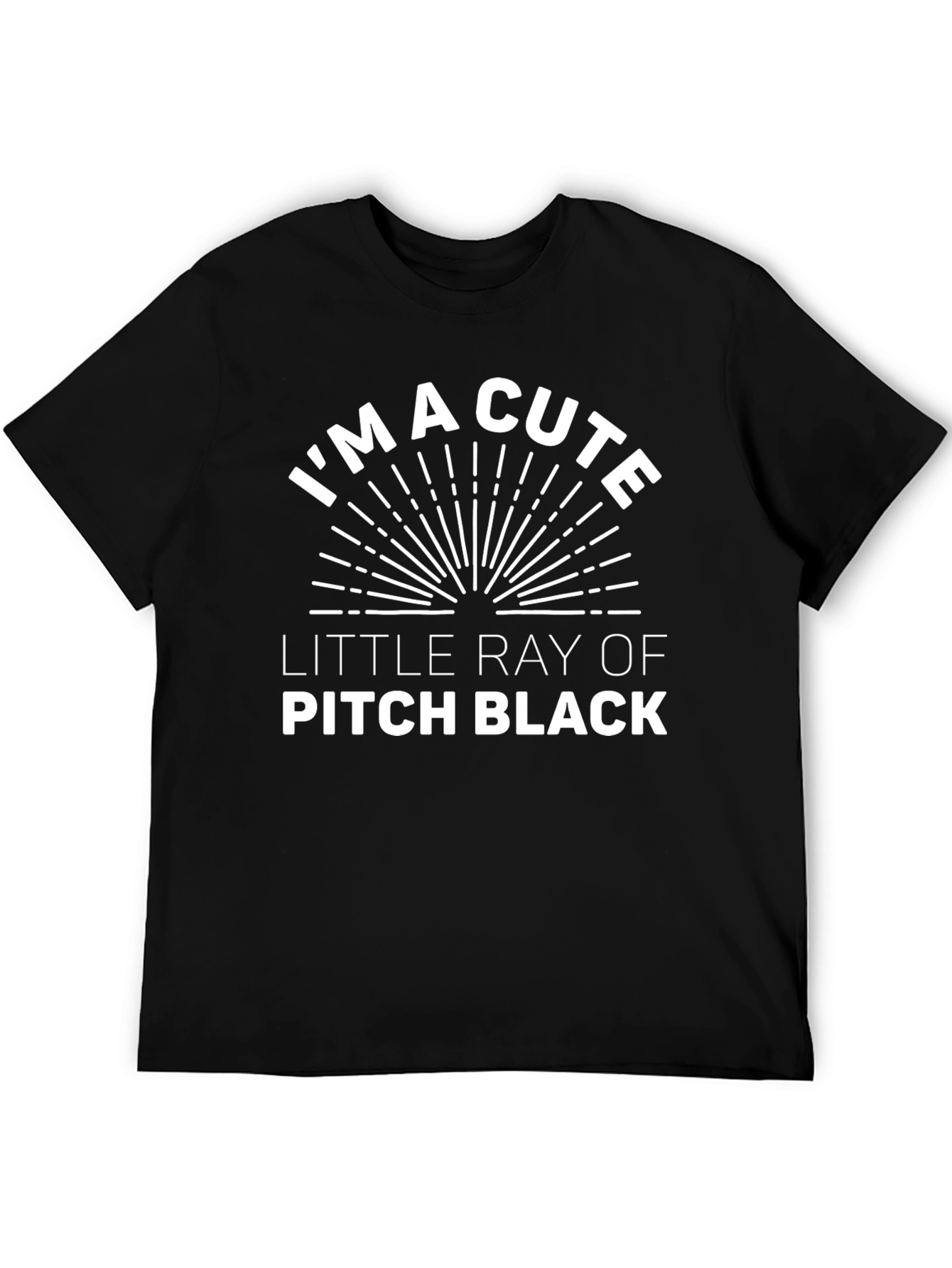 Black Cute Ray of Pitch Black Funny Graphic T-Shirt view 5