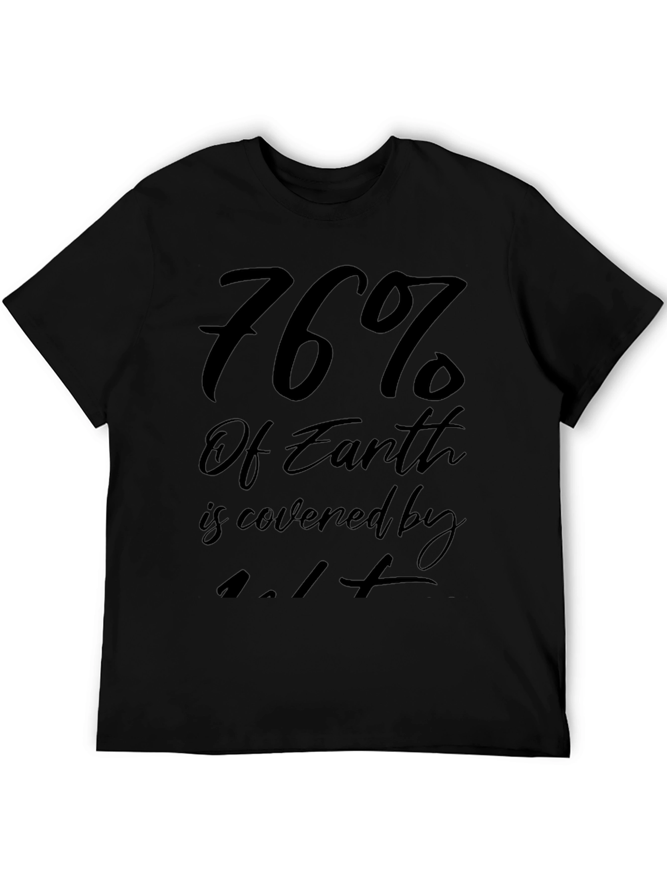 Black 76% Earth Covered T-Shirt - Black Graphic Tee view 5