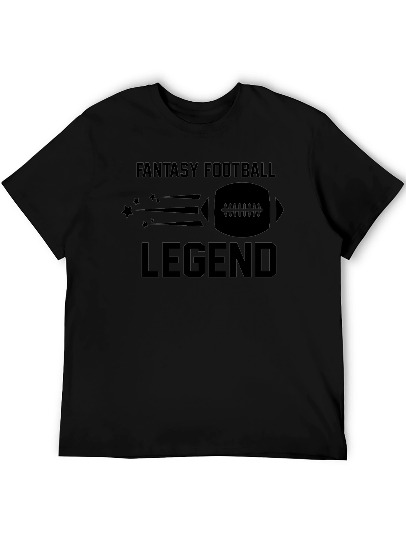Black Fantasy Football Legend T-Shirt - Black Crew Neck Tee view 5