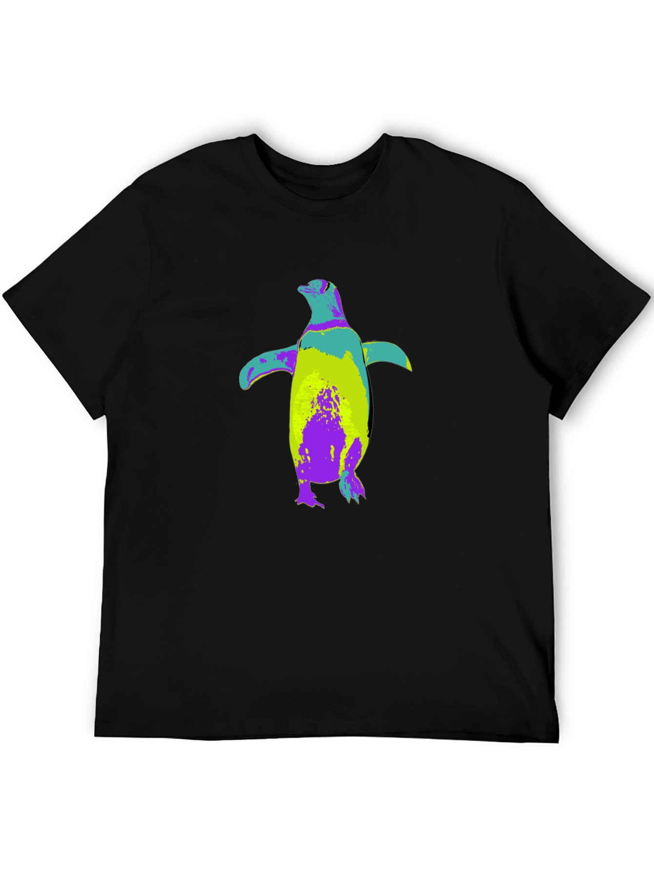 Black Colorful Penguin Graphic T-Shirt - Soft Cotton Blend view 5