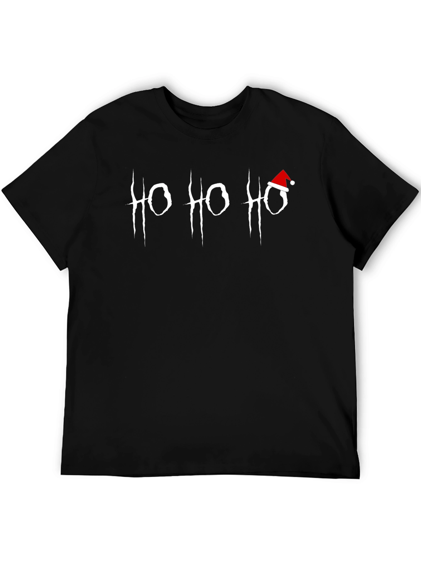 Black Ho Ho Ho Graphic Tee - Gothic Holiday Style view 5