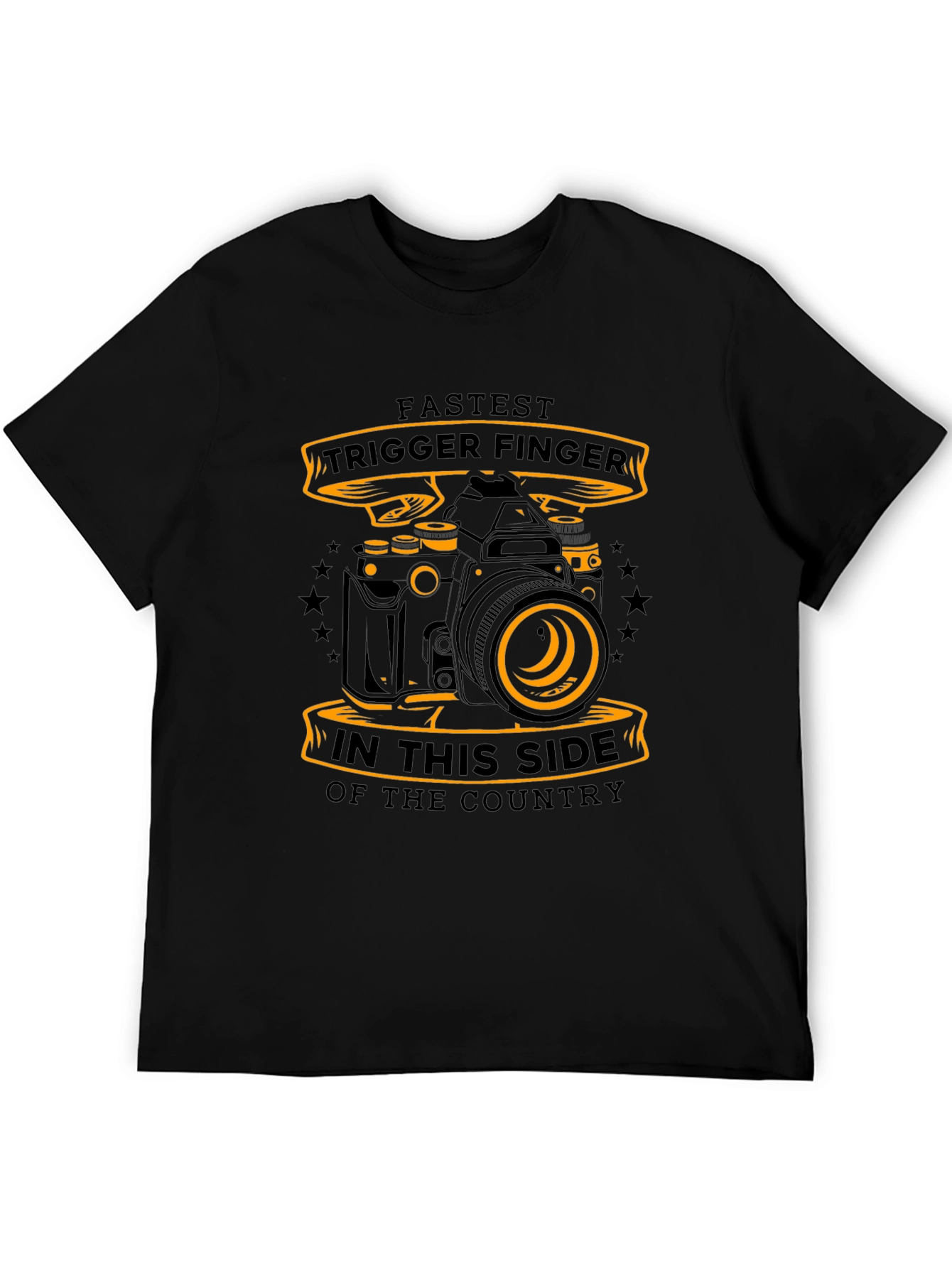 Black Fastest Trigger Finger Camera Graphic T-Shirt view 5