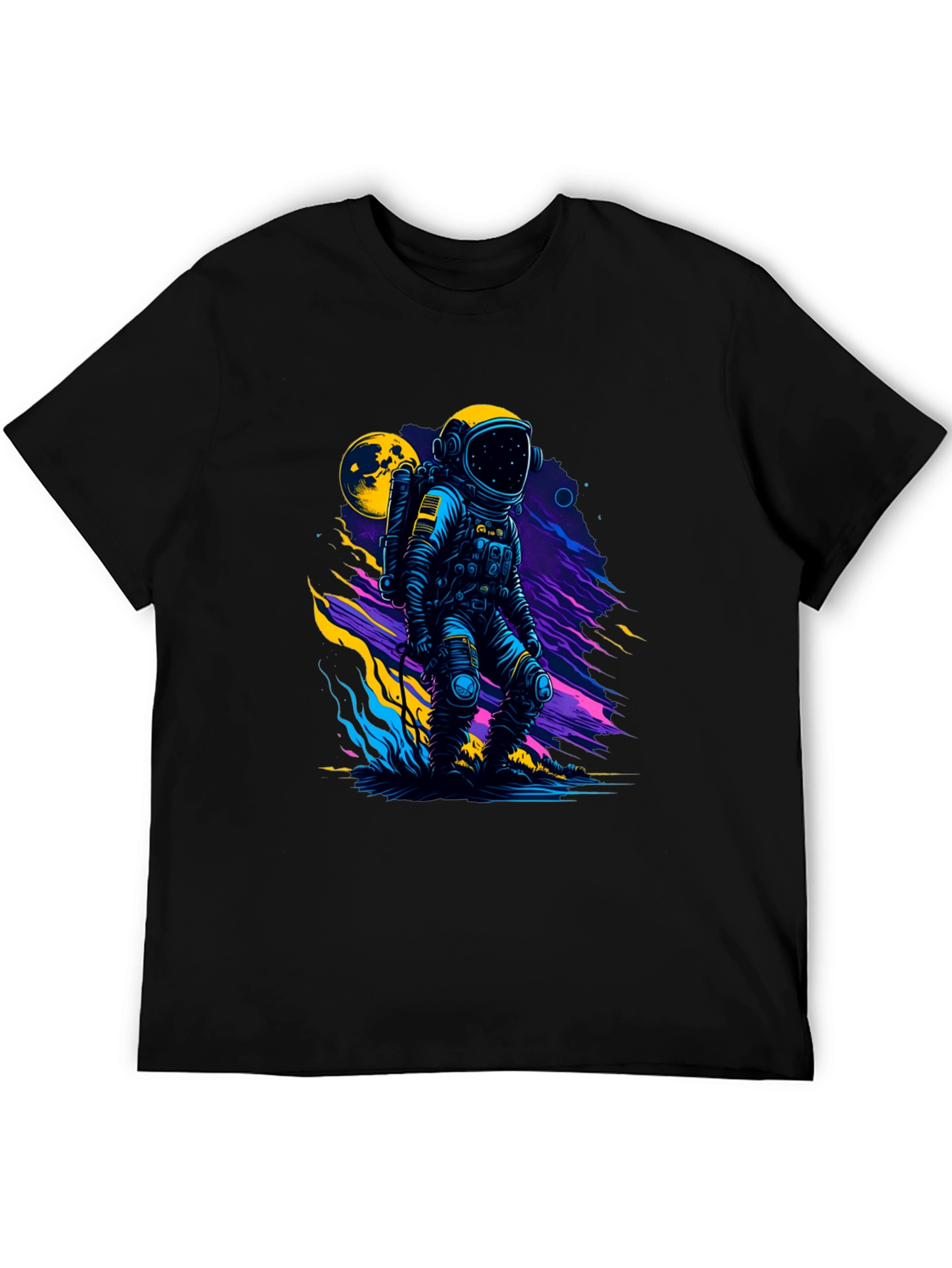 Black Astronaut Graphic Print Black T-Shirt view 5