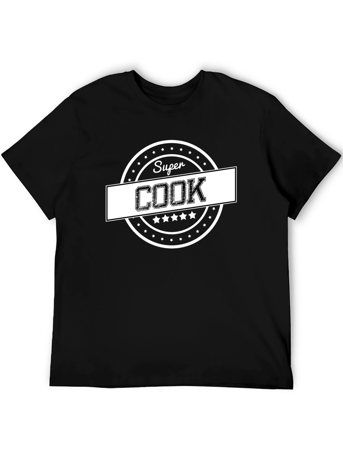 Black Super Cook T-Shirt - Black Cotton Tee view 5