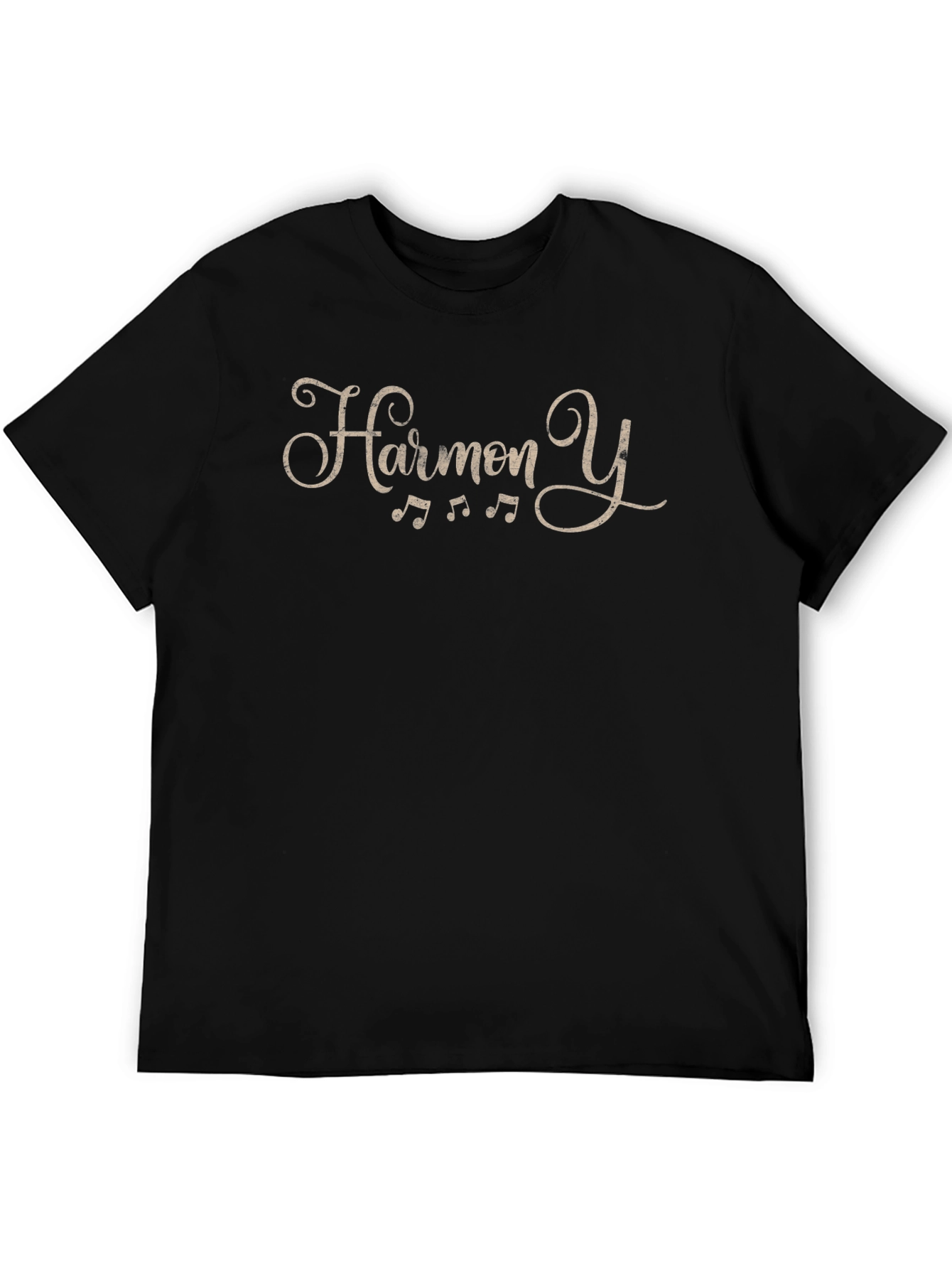 Black Harmony Y Black T-Shirt - Musical Design view 5