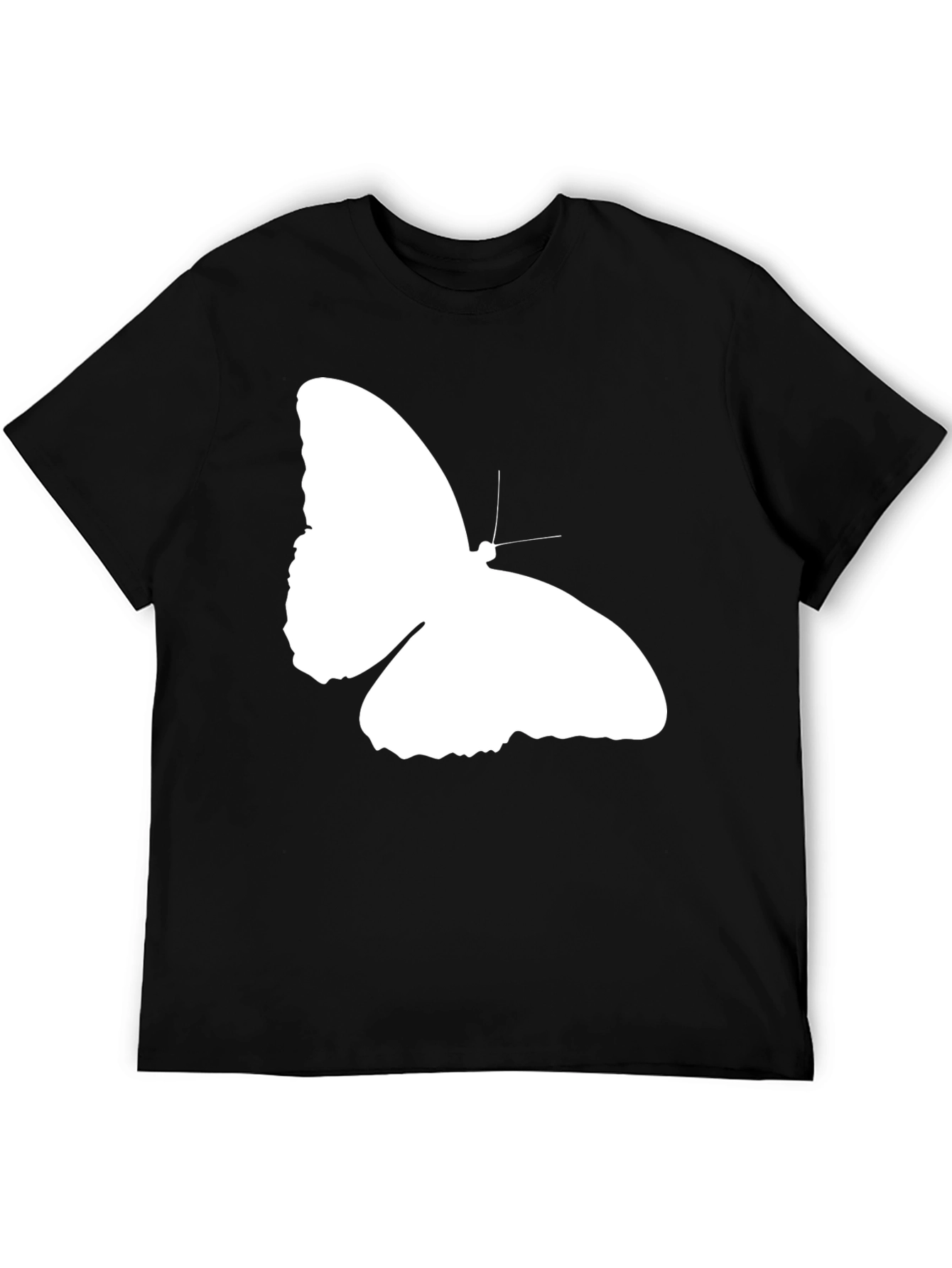 Black Butterfly Graphic Print Black T-Shirt view 5