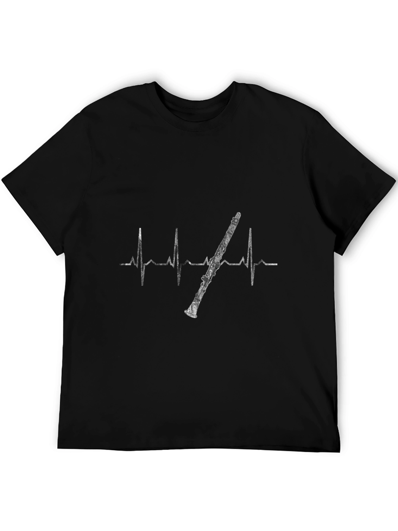 Black Clarinet Heartbeat T-Shirt - Music Lover Tee view 5
