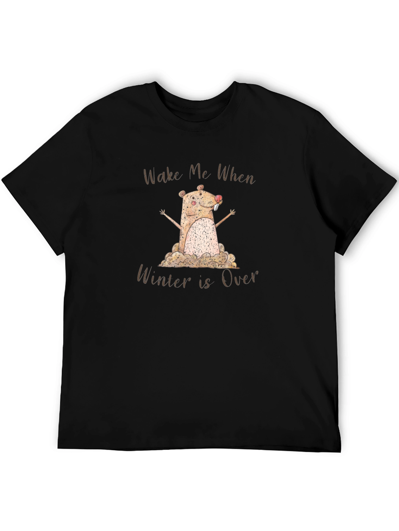 Black Wake Me When Winter is Over T-Shirt view 5