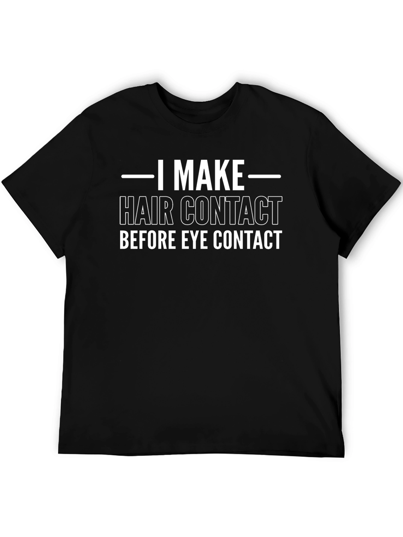 Black Hair Contact T-Shirt - Funny Barber Tee view 5