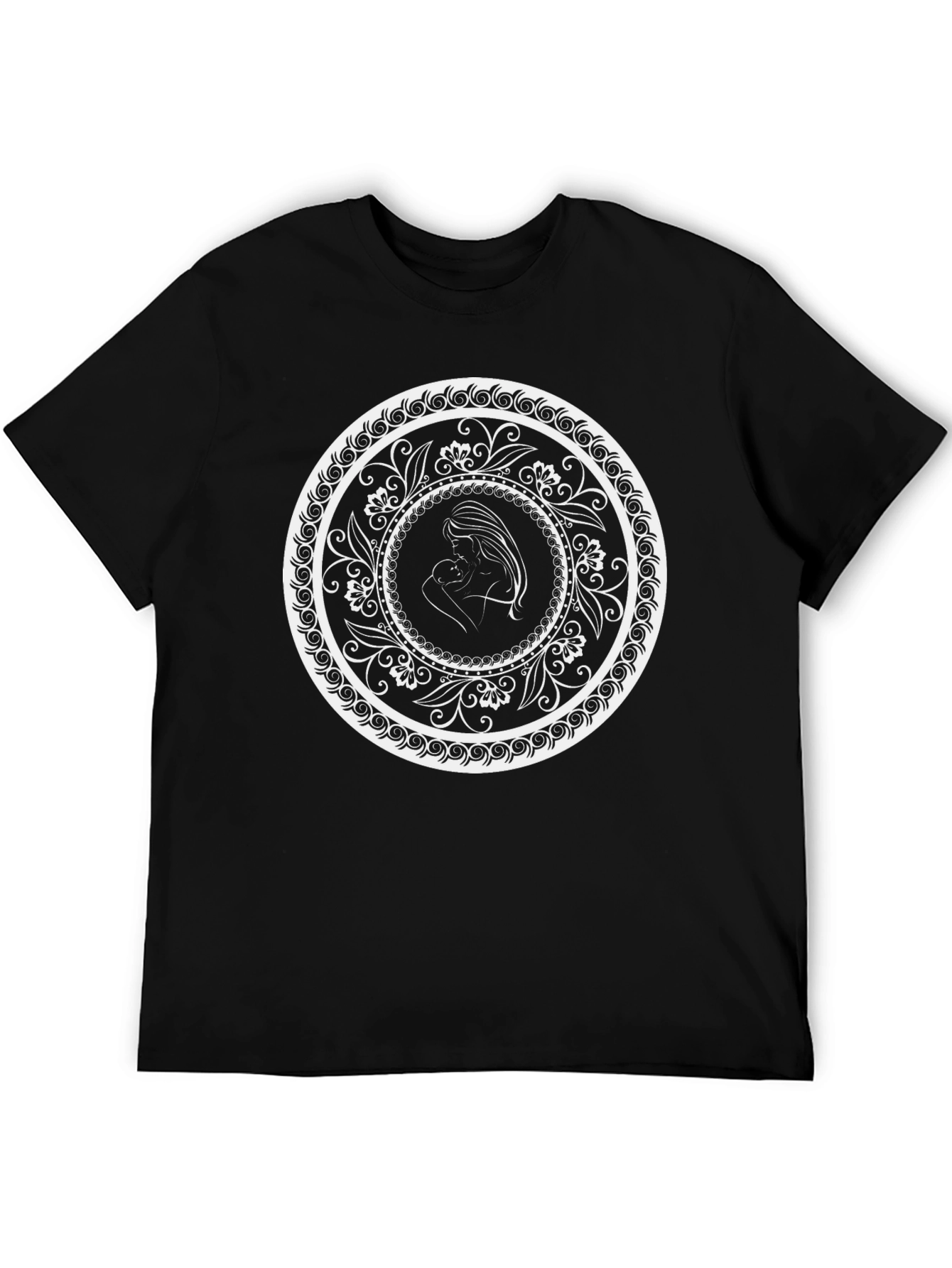 Black Elegant Mother & Child Graphic Tee - Black view 5