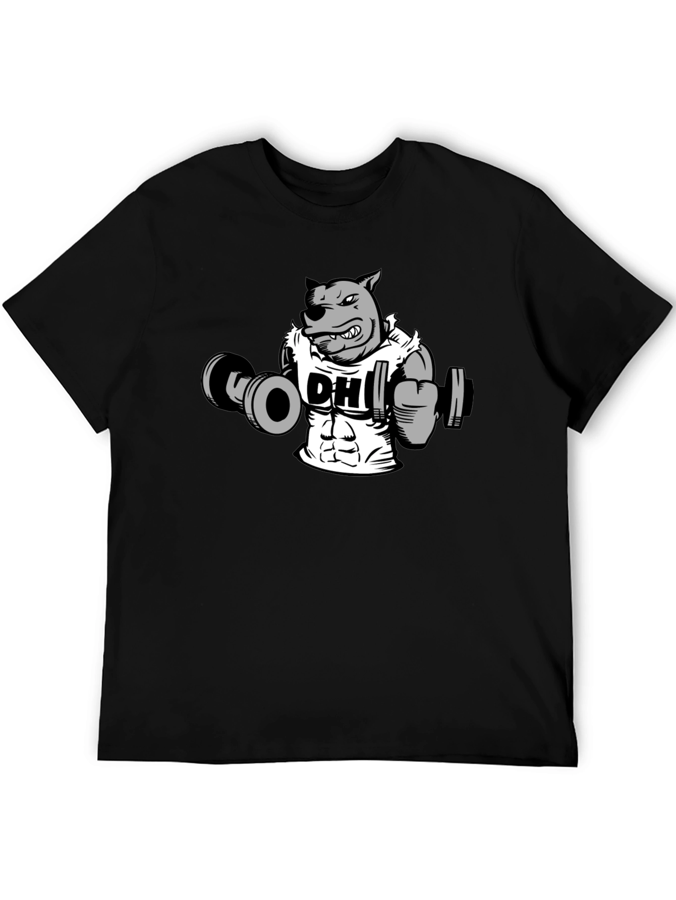 Black Dog Lifting Weights Graphic T-Shirt view 5