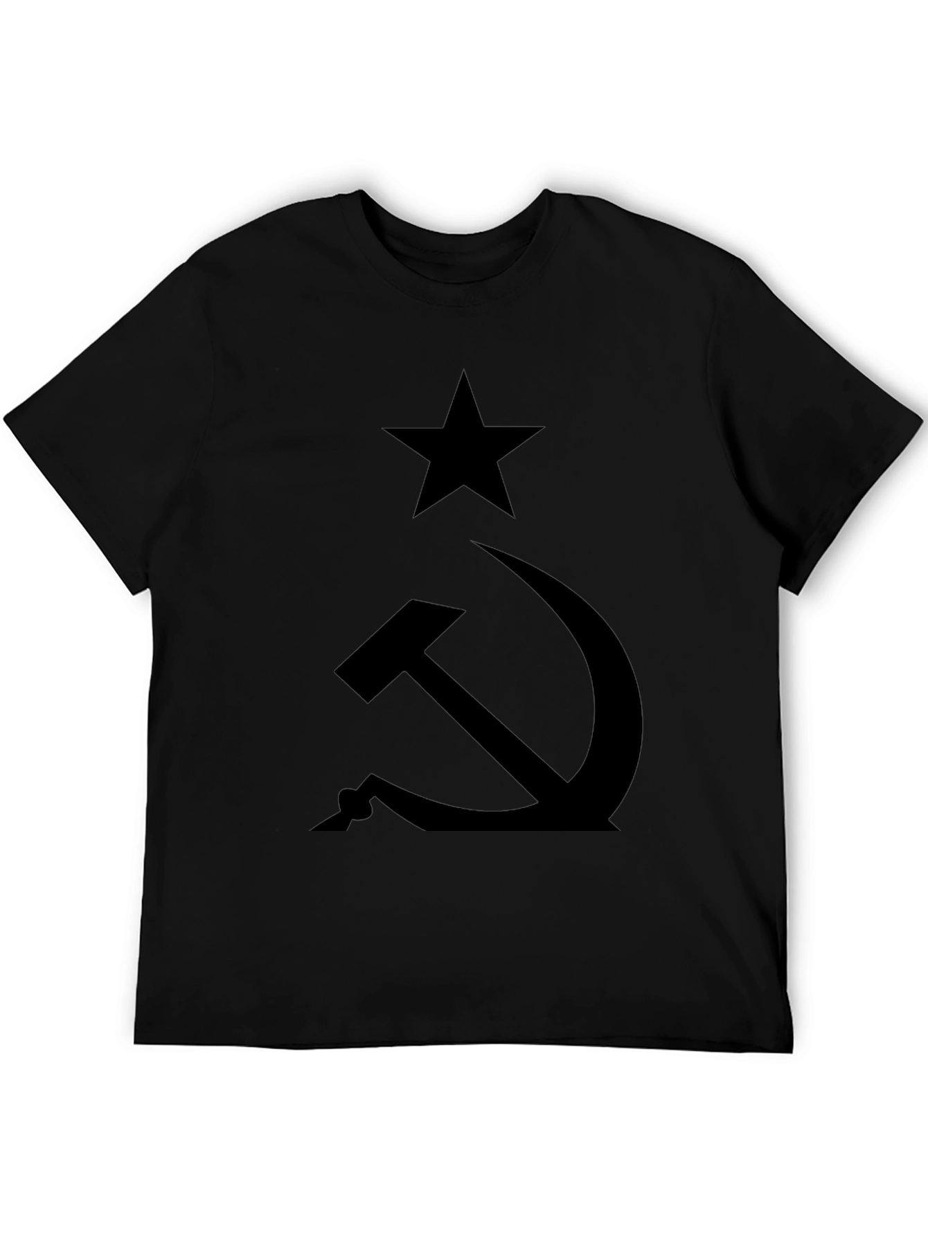 Black Hammer & Sickle Black T-Shirt - Classic Communist Symbol view 5