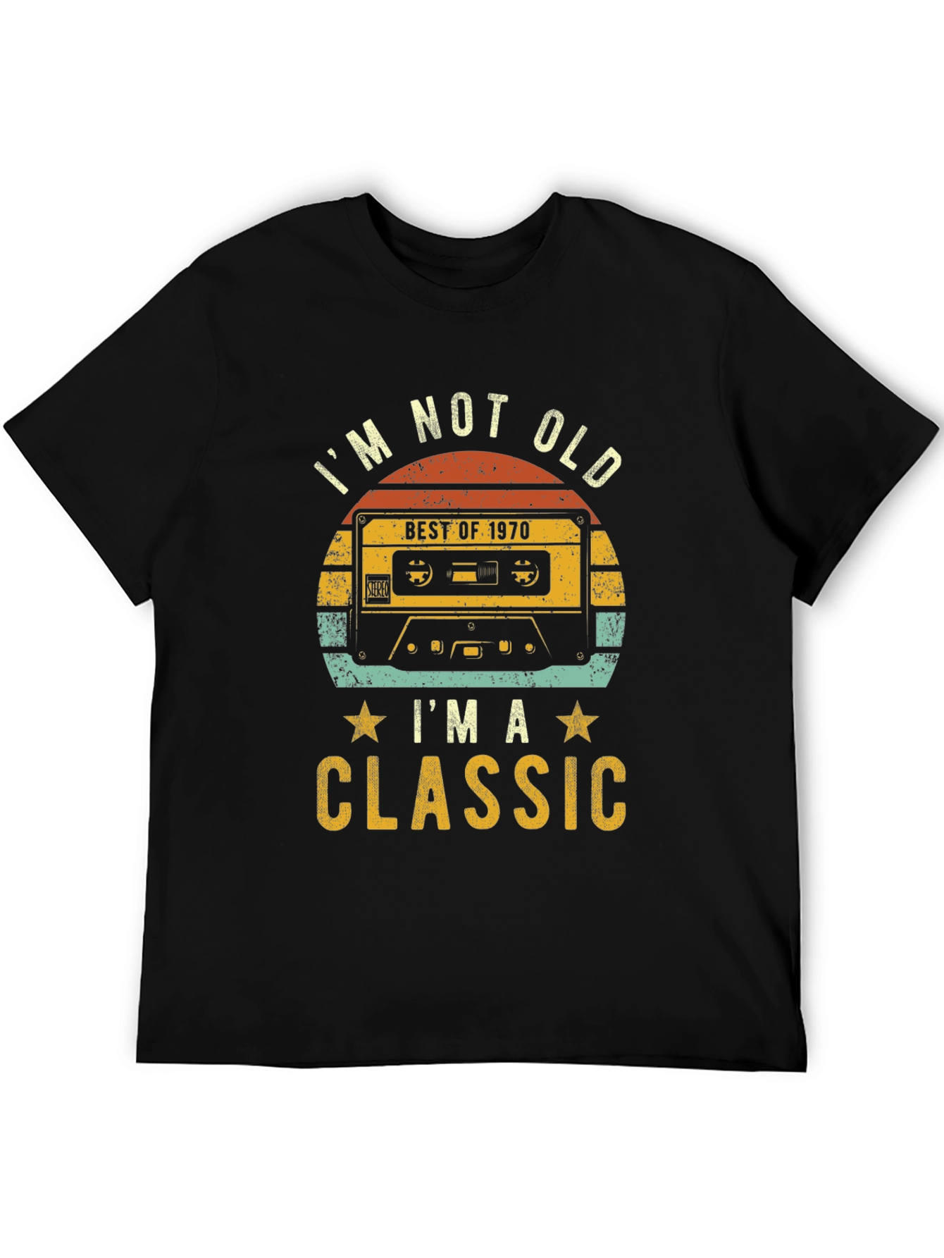 Black I'm Not Old I'm A Classic 1970 Cassette T-Shirt view 5