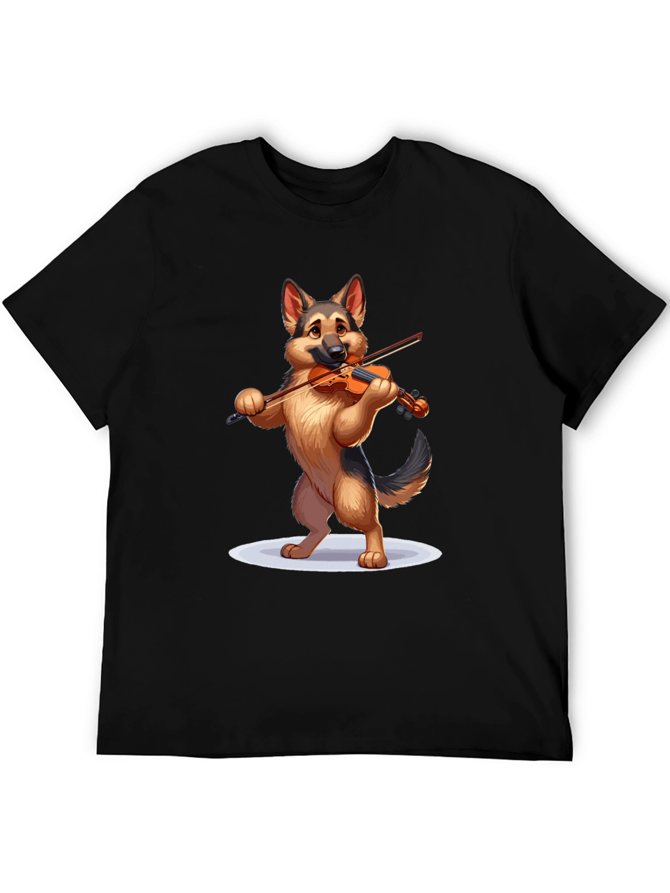 Black Dog Playing Violin Graphic T-Shirt view 5