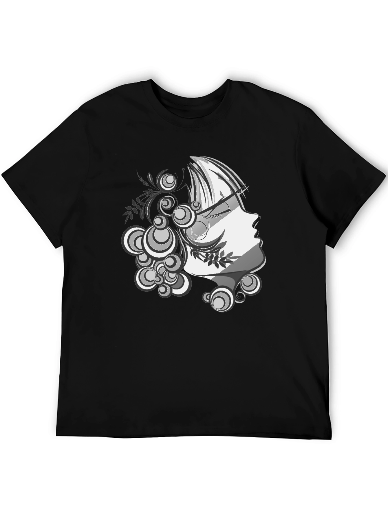 Black Modern Art Graphic Tee - Stylish Black T-Shirt view 5