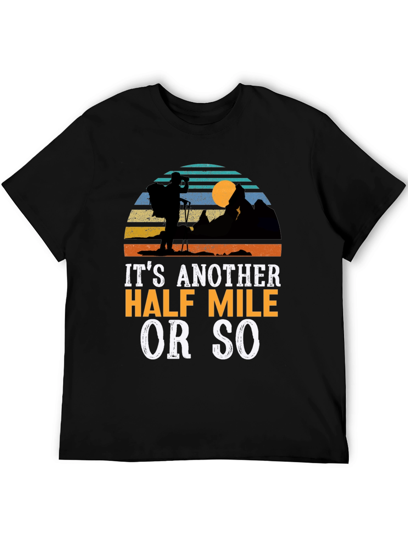 Black Hiking Graphic T-Shirt - Another Half Mile view 5