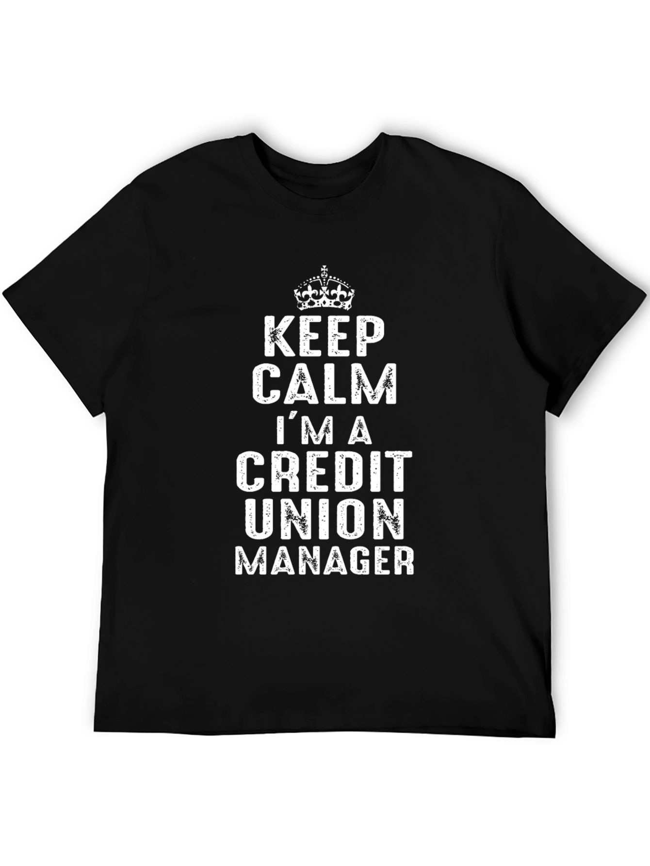 Black Keep Calm Credit Union Manager T-Shirt - Black view 5