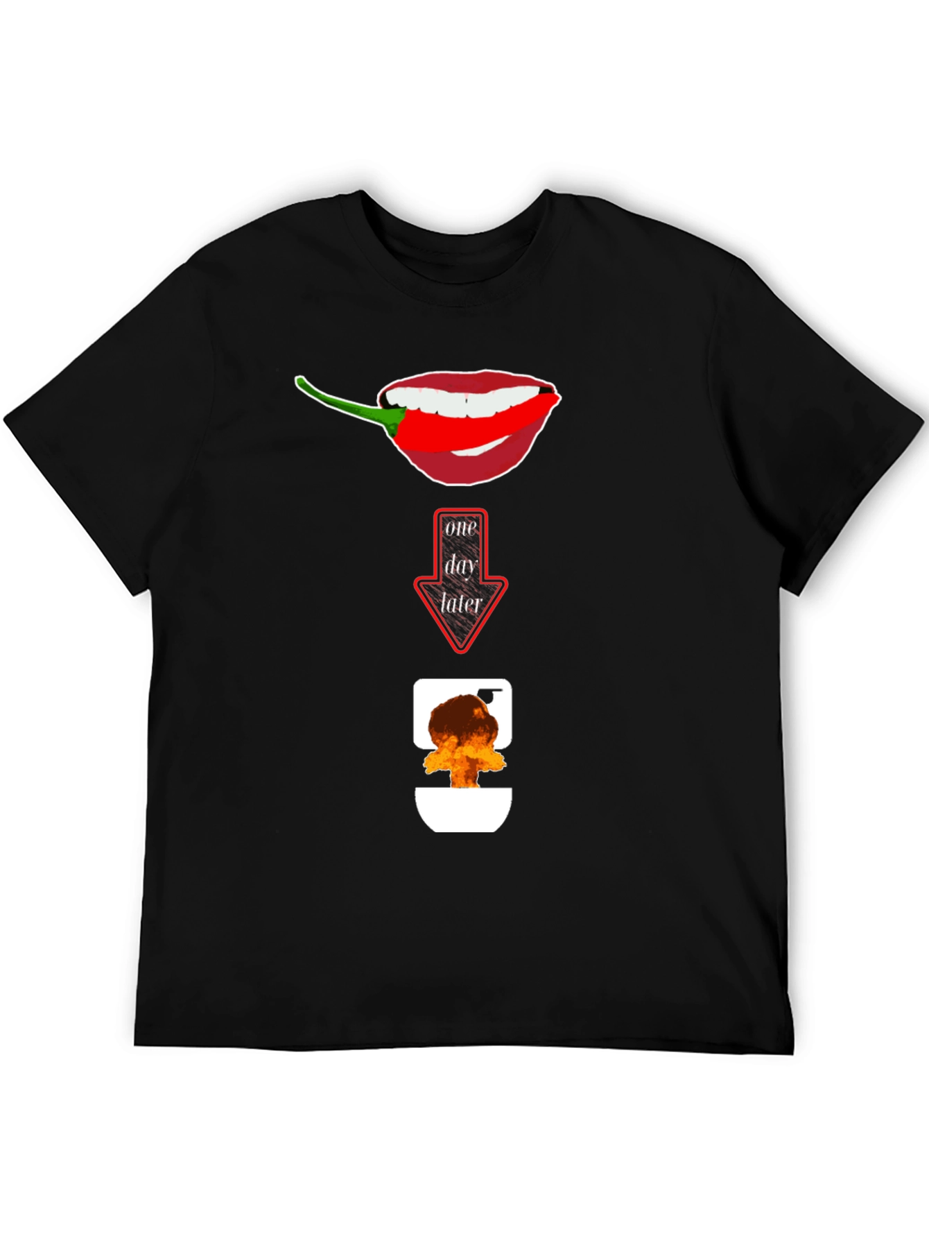 Black Spicy Food Humor T-Shirt: Afterburn Graphic Tee view 5