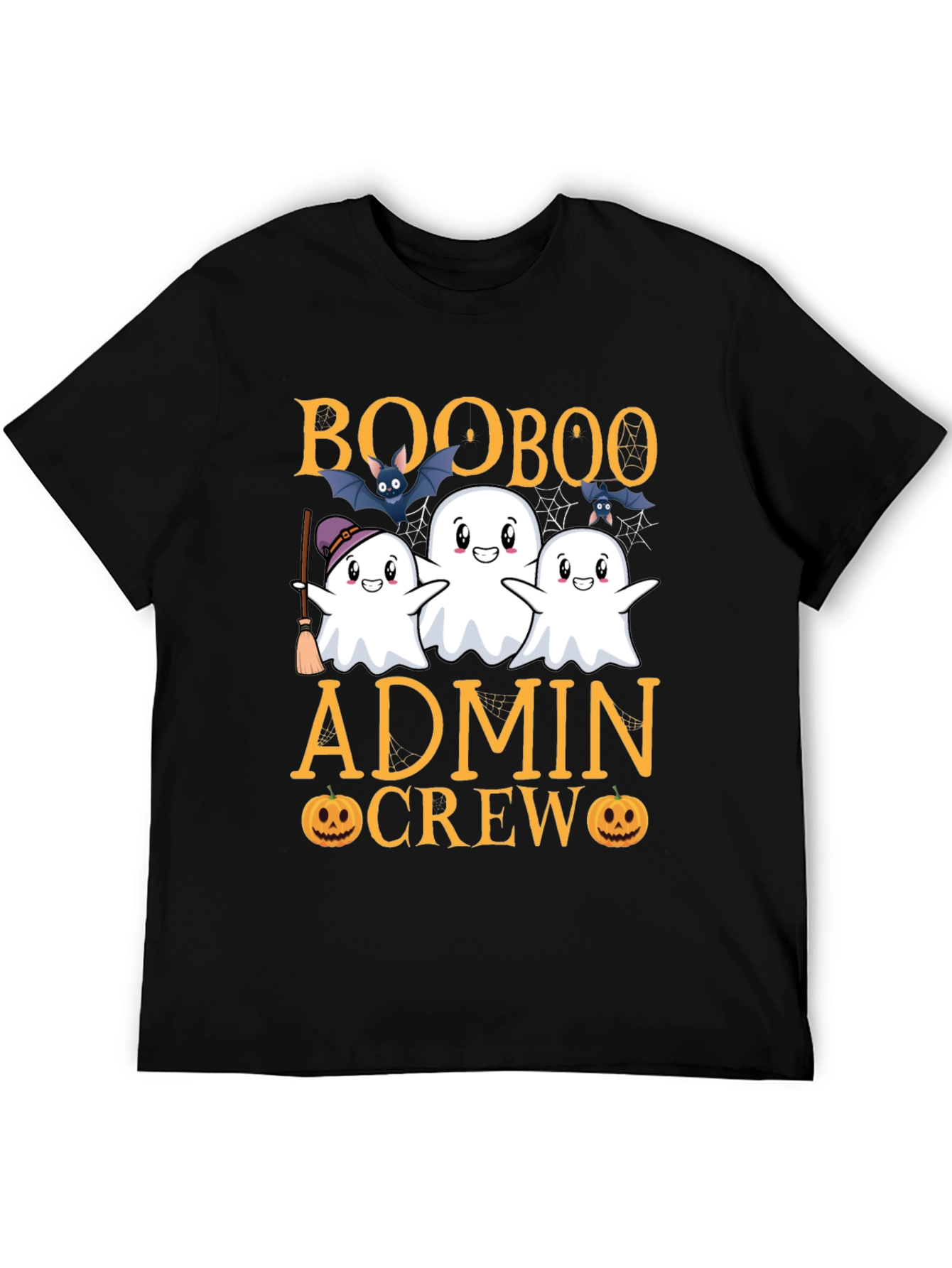 Black Boo Boo Admin Crew Halloween T-Shirt view 5