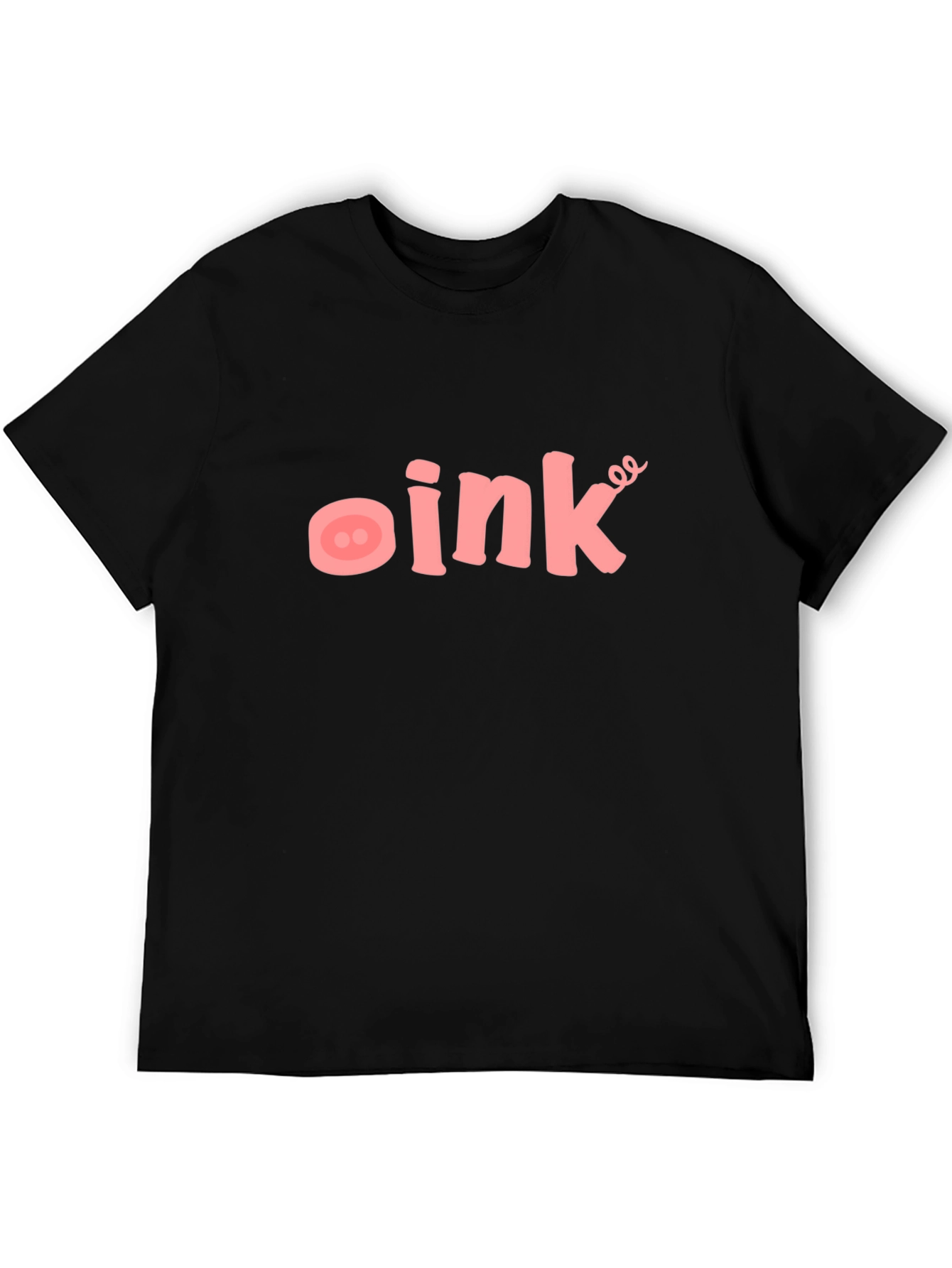 Black Oink Pig Snout T-Shirt - Black Crew Neck view 5