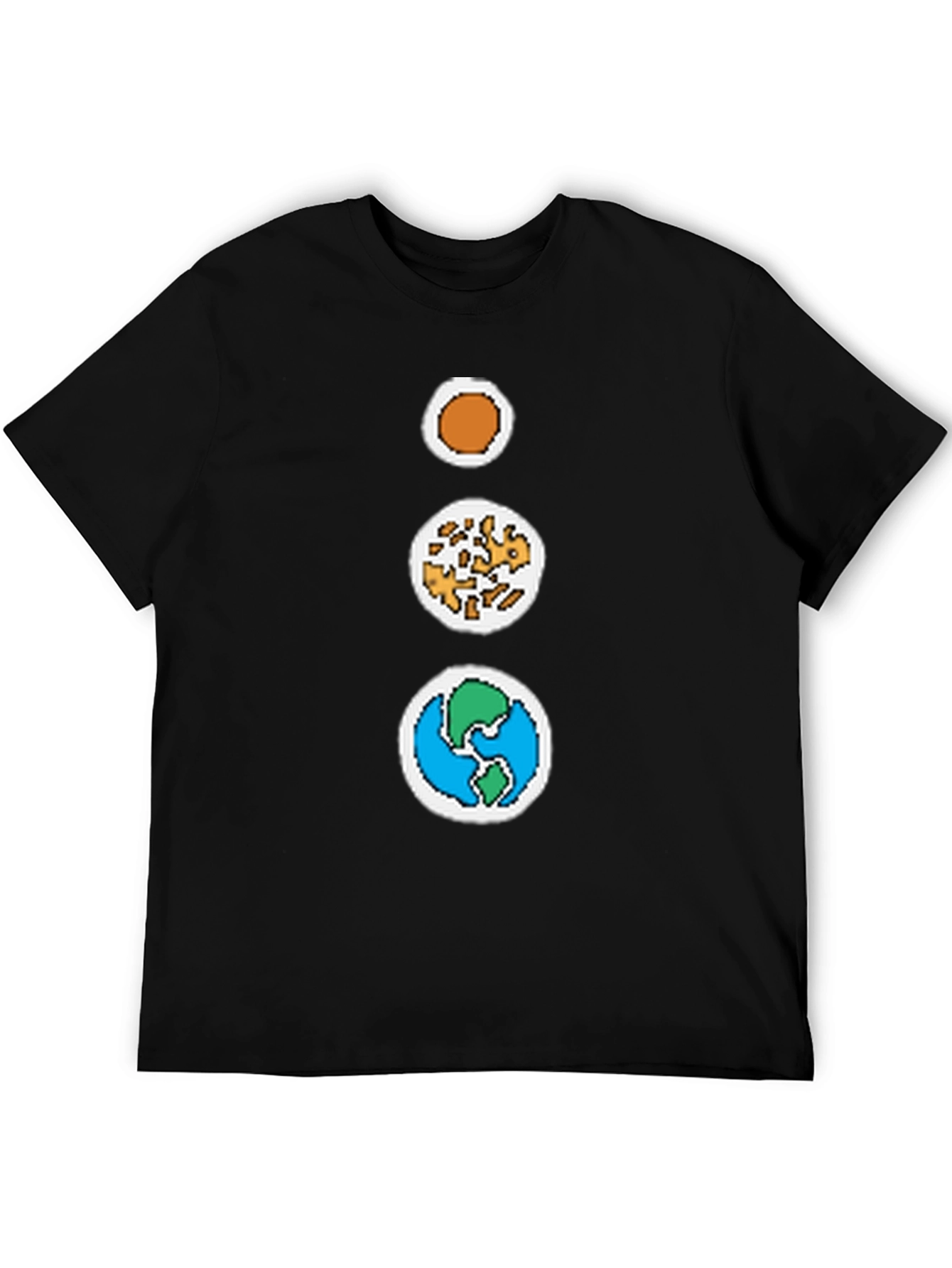 Black Pixel Solar System Graphic Tee - Retro Style view 5