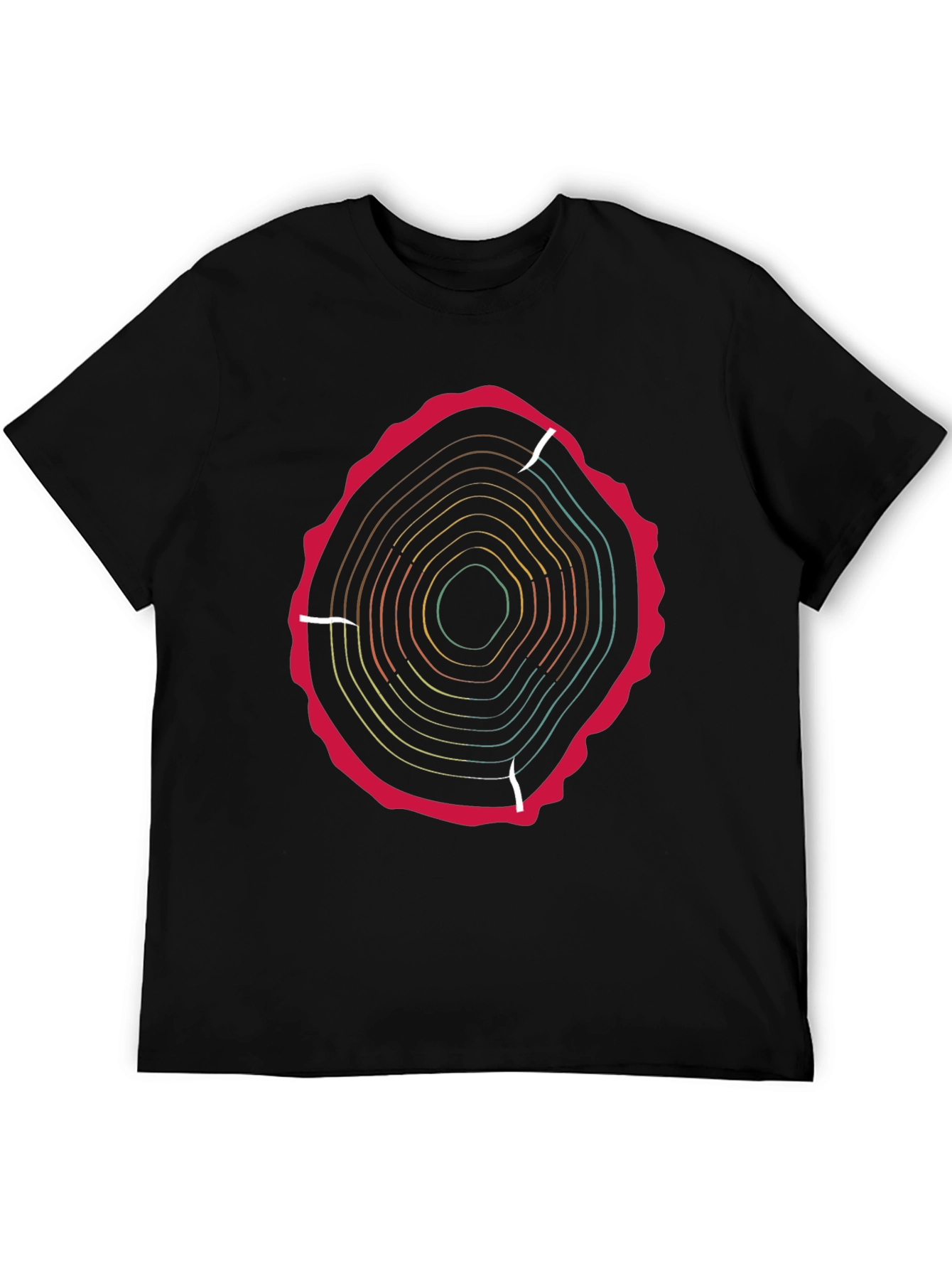 Black Tree Ring Graphic Tee - Earthy Style view 5