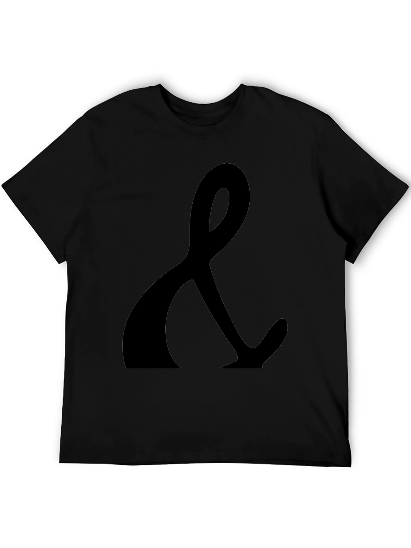 Black Black T-Shirt with Ampersand Print - Casual Style view 5