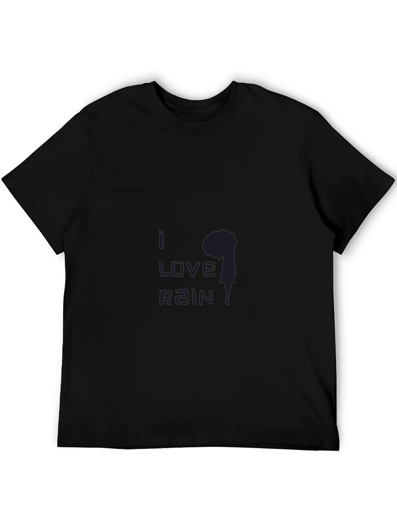 Black I Love Rain Black T-Shirt view 5