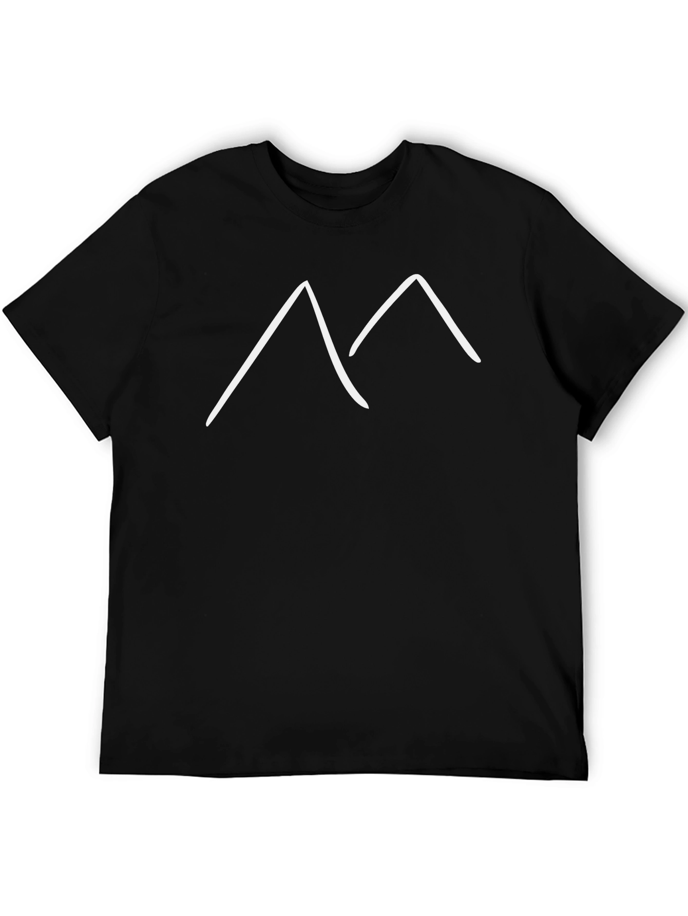 Black Minimalist Mountain Graphic Tee - Black view 5